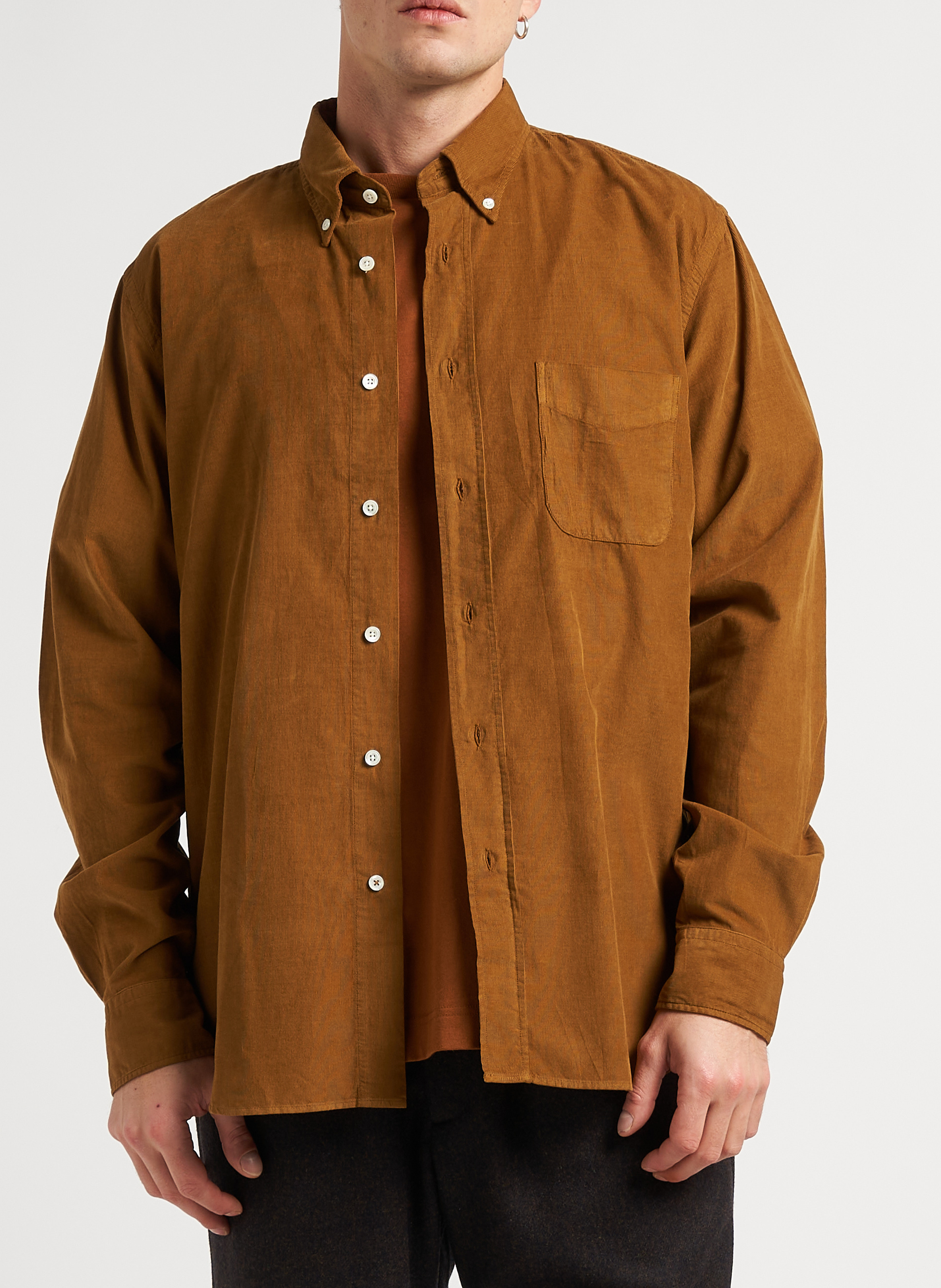 Chemise col classique en coton  HARTFORD Marron