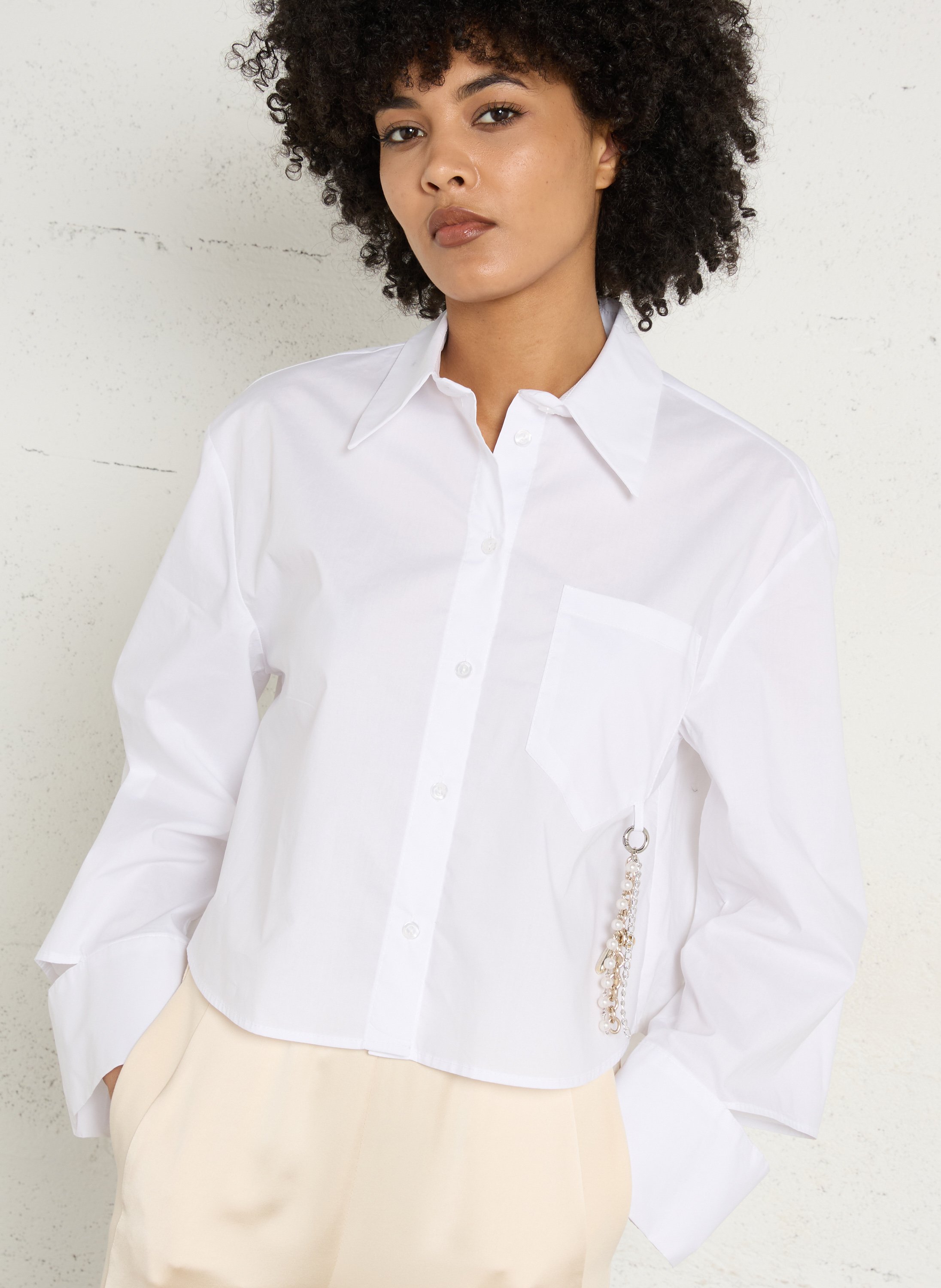 Cotton shirt with classic collar IMPERIAL White