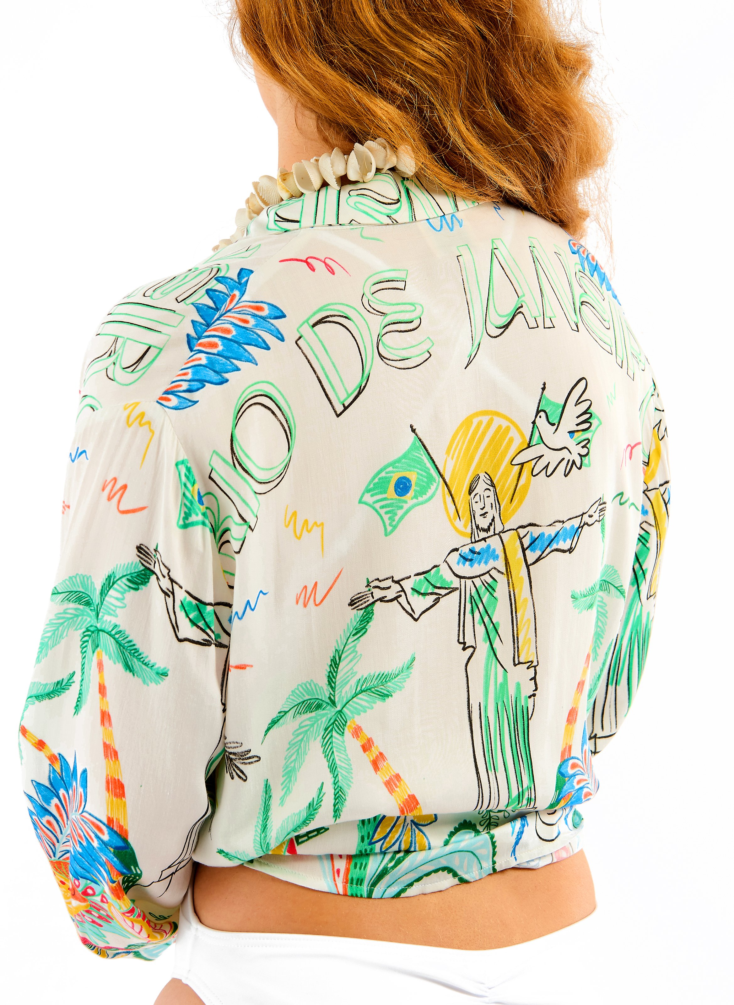 Oversized printed shirt WILD White