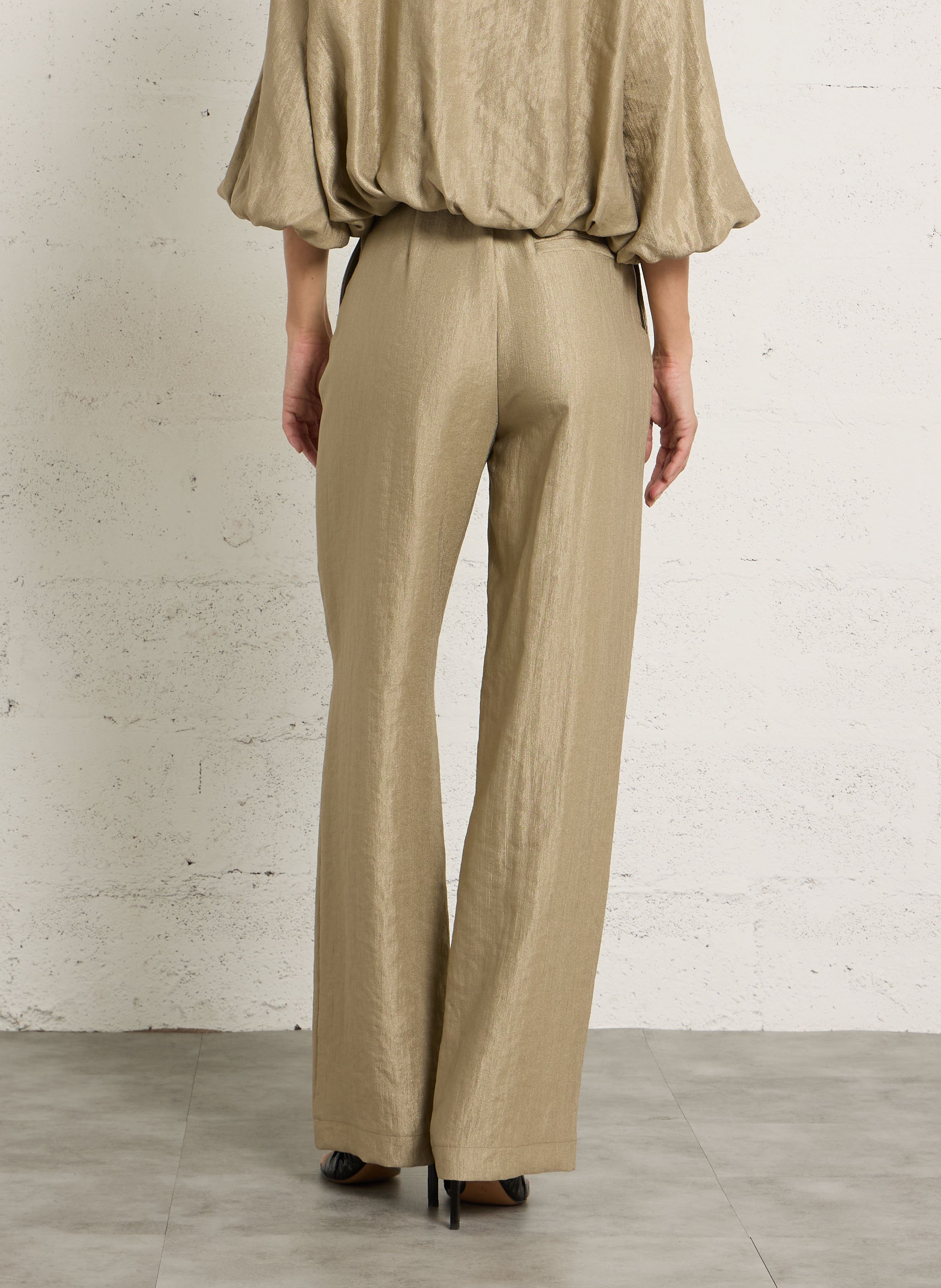 Pantalon large pailleté IMPERIAL Marron