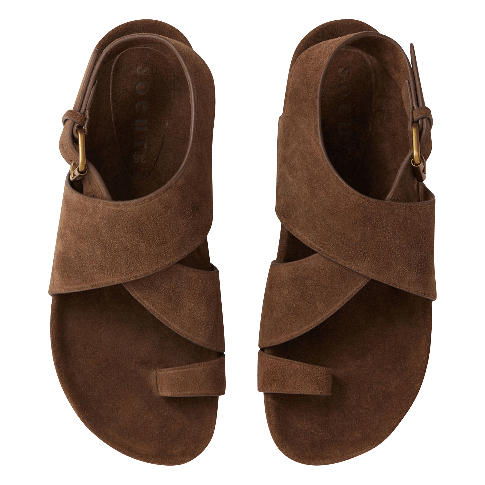 Sandalen mit Riemen aus Wildleder SOEUR Braun