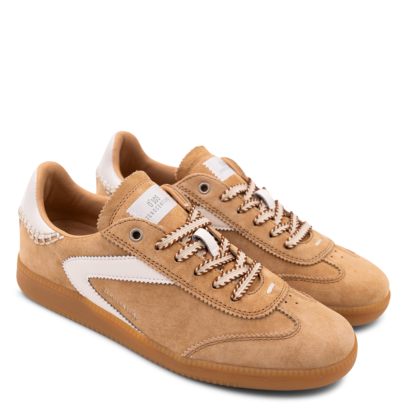 Baskets basses à lacets en daim 0'105 Marron