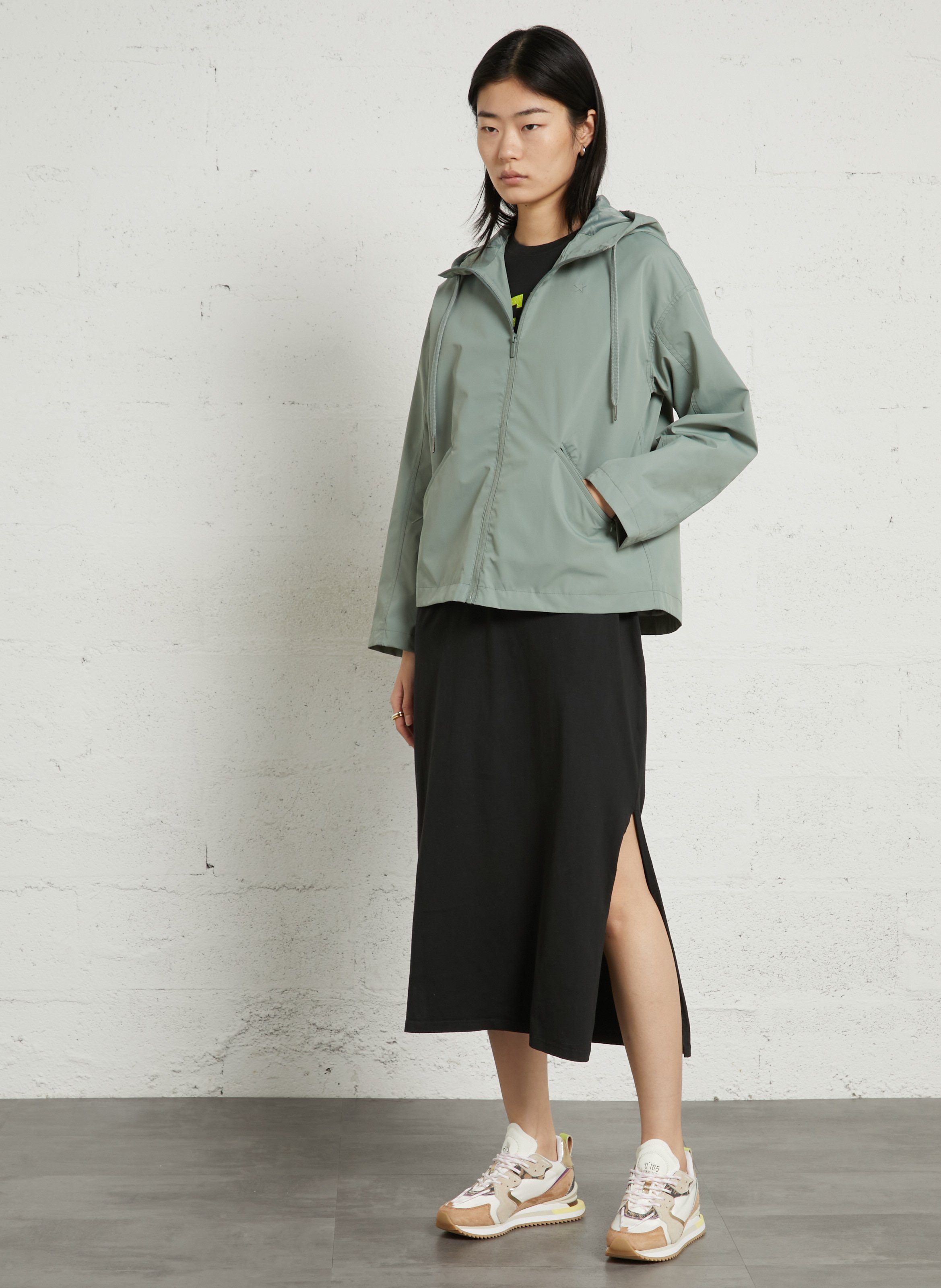High-neck hooded jacket SUD EXPRESS Green