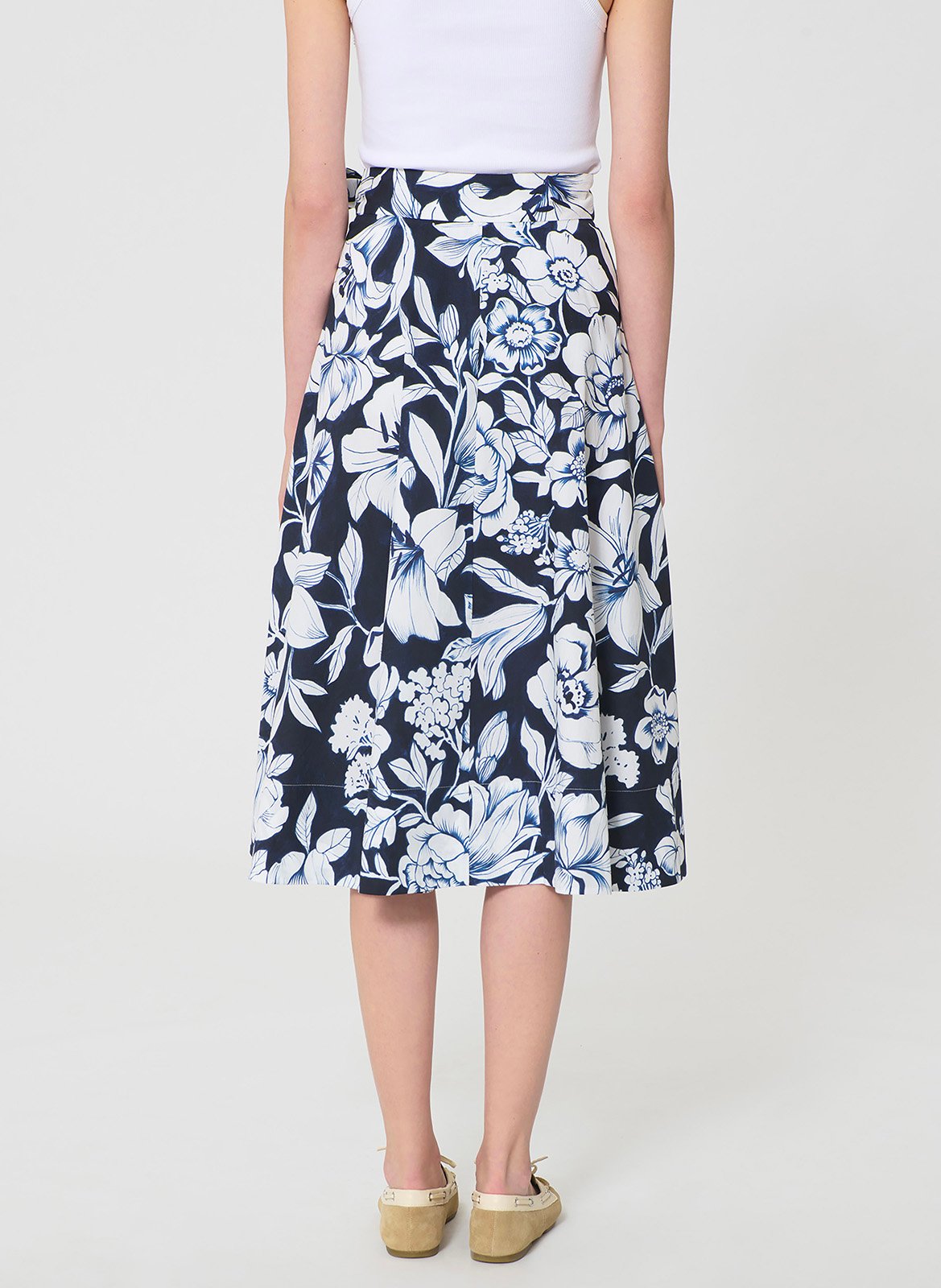 Jupe longue en coton imprimé TARA JARMON Bleu