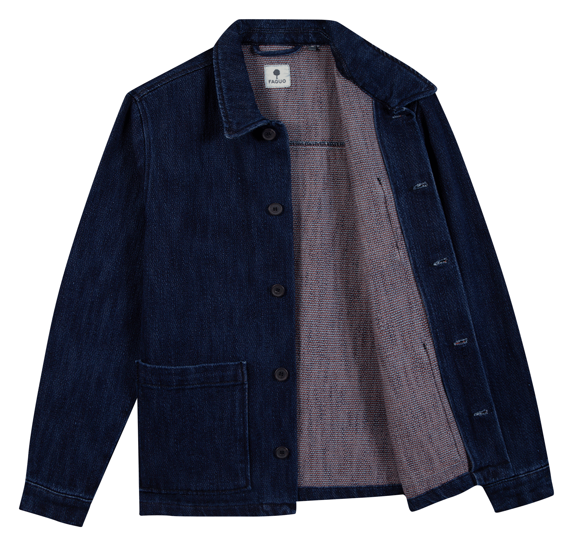 Jacke aus Bio-Baumwolle mit klassischem Kragen FAGUO Blau