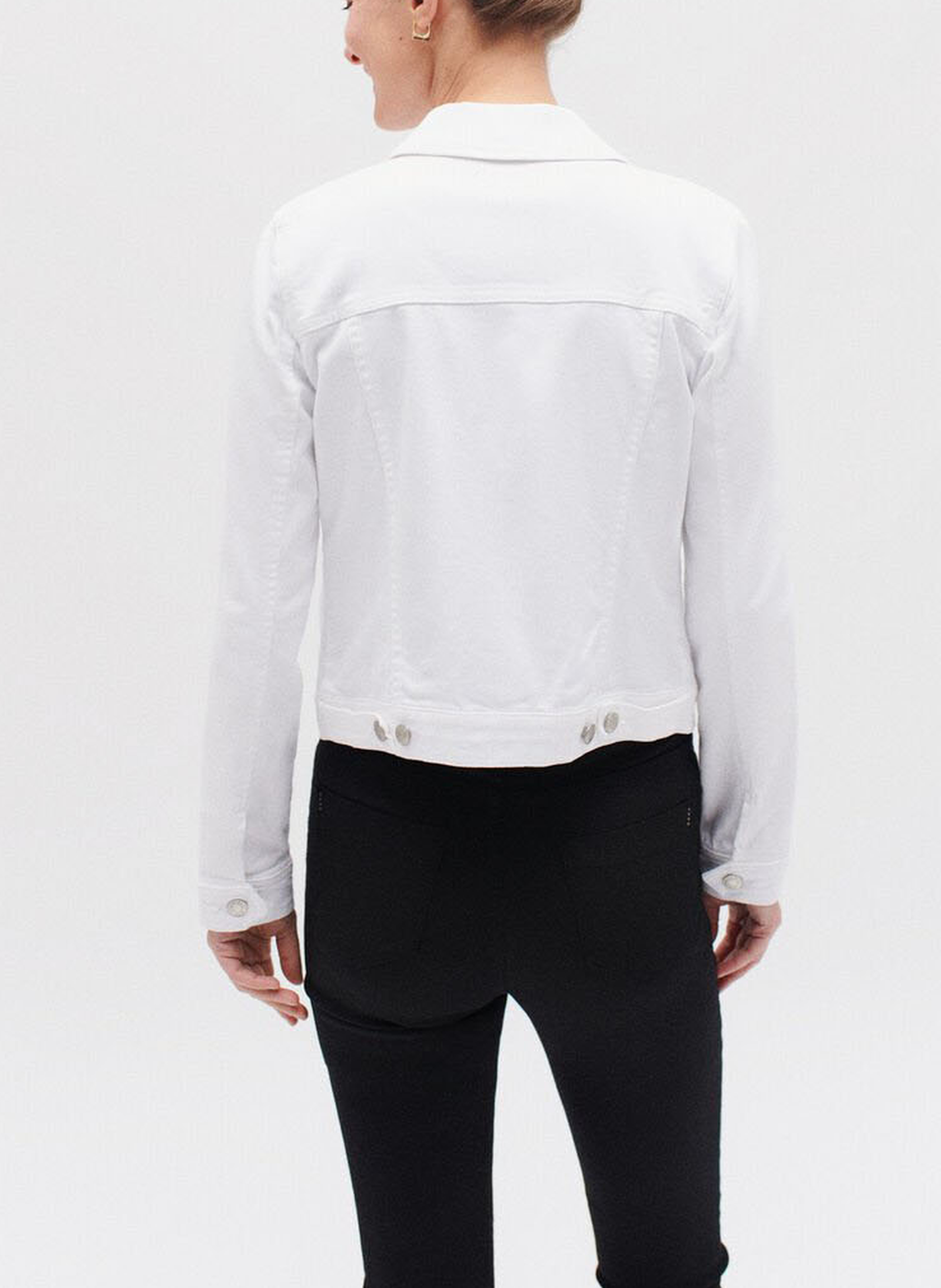 Veste denim en coton mélangé CAROLL Blanc