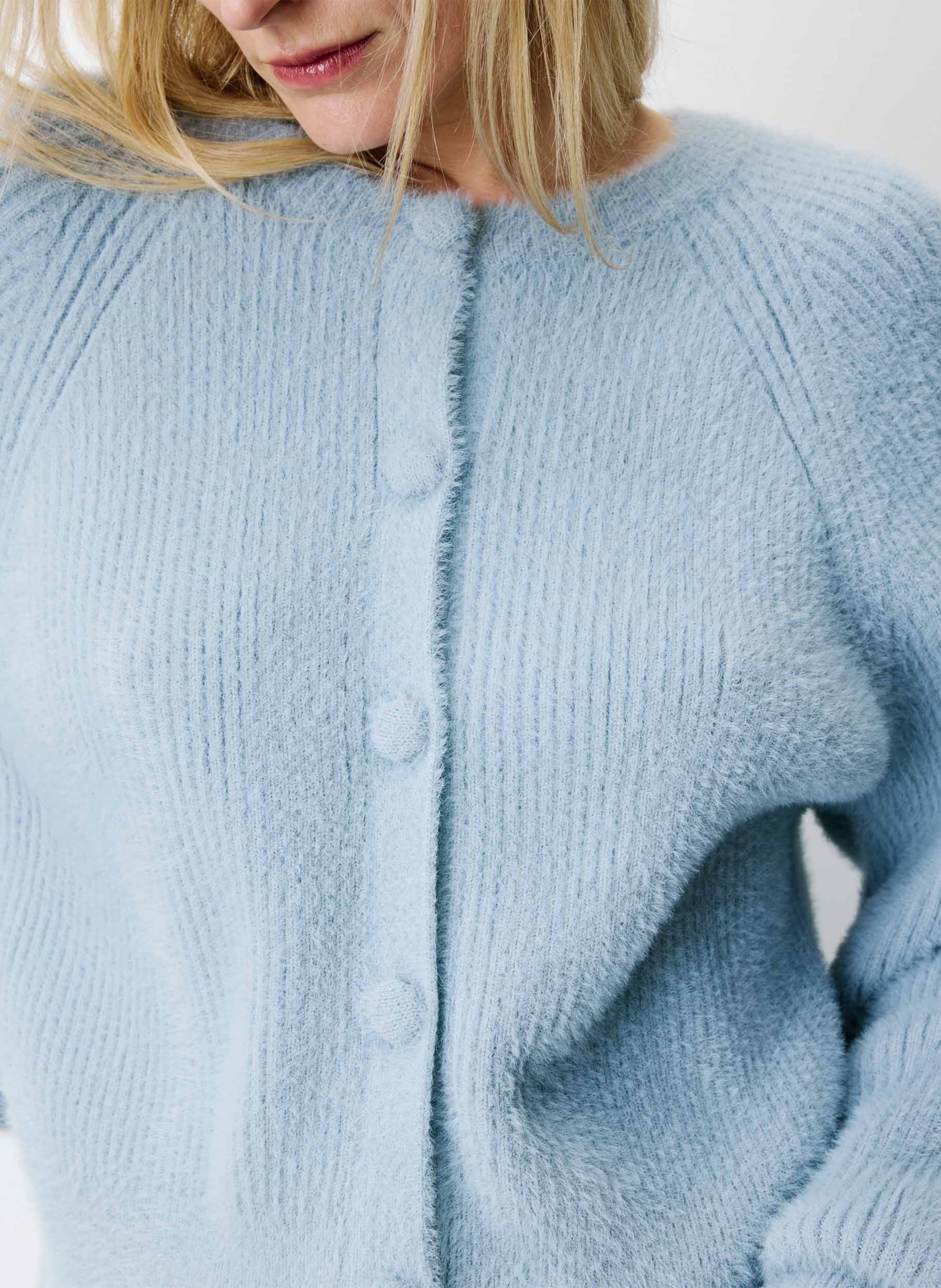 Gerader Rundhals-Cardigan | Blau GRACE ET MILA Damen