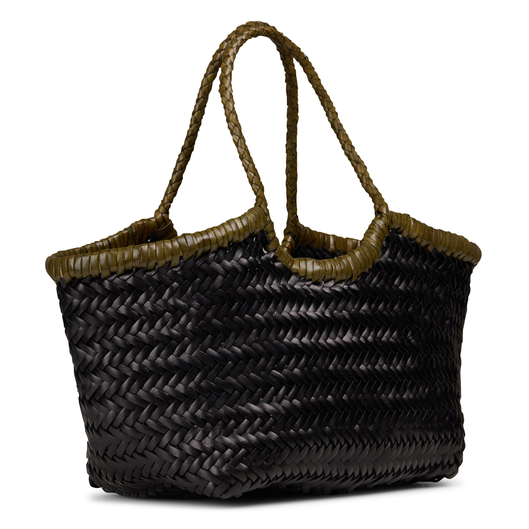 Woven leather handbag | Black DRAGON DIFFUSION Women
