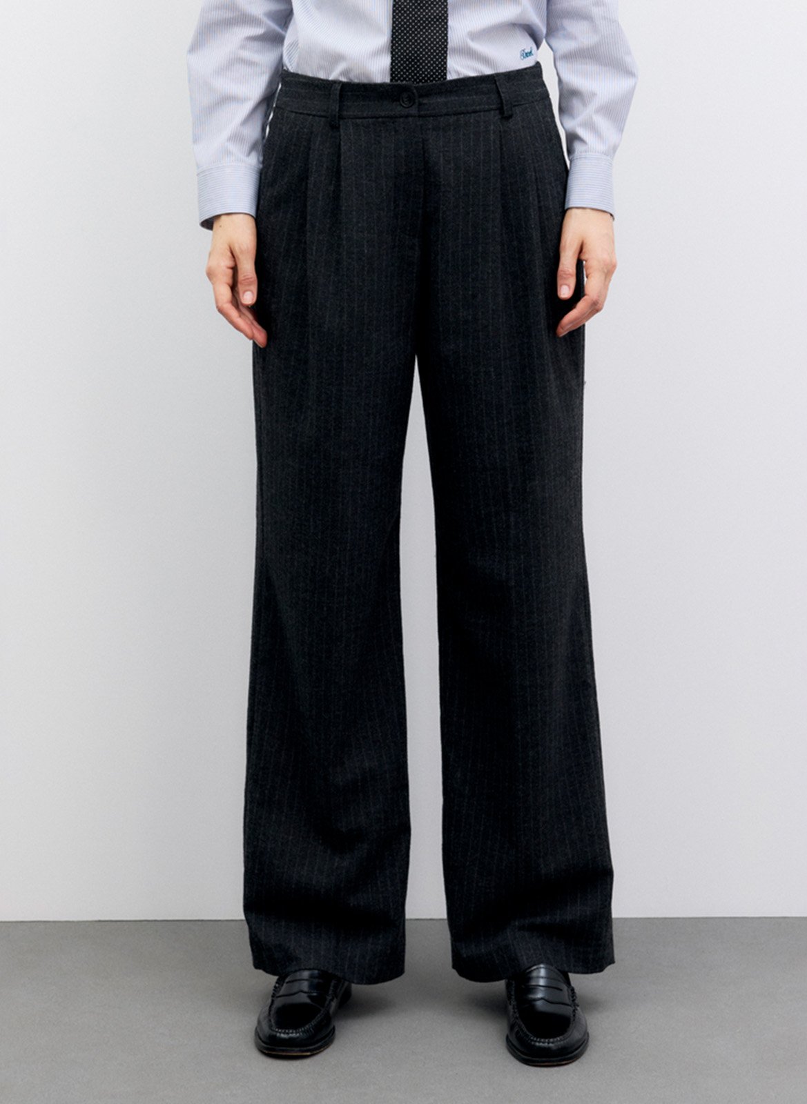Gestreifte Bundfaltenhose GERARD DAREL Grau