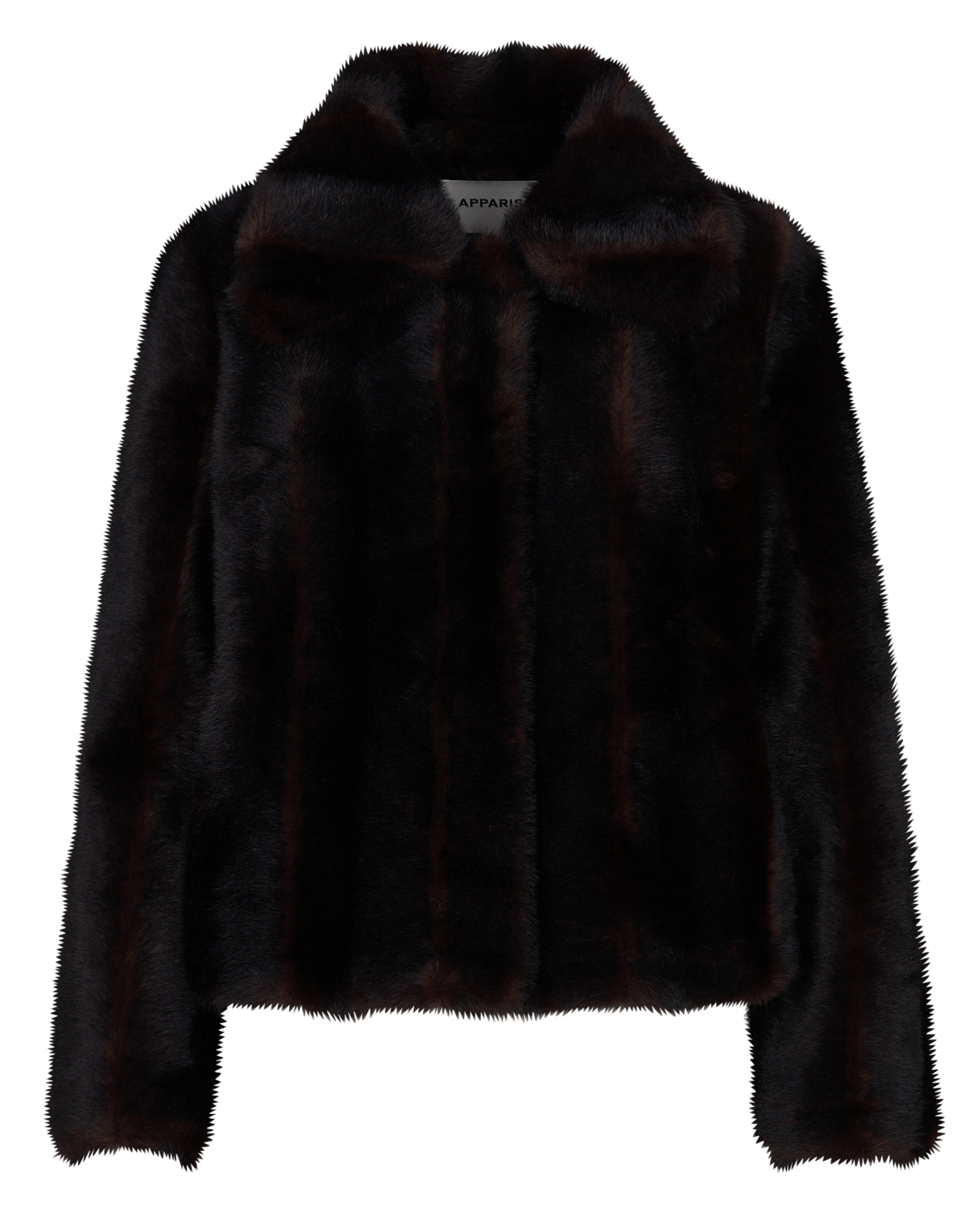 Classic collar faux fur-effect jacket APPARIS Black