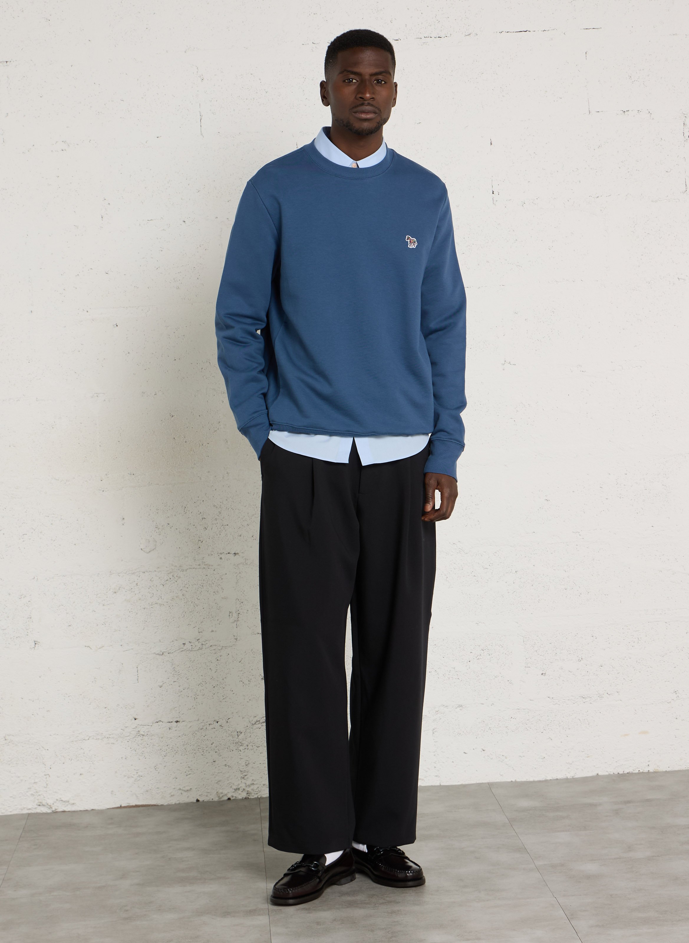 Sweat col rond en coton bio PAUL SMITH Bleu