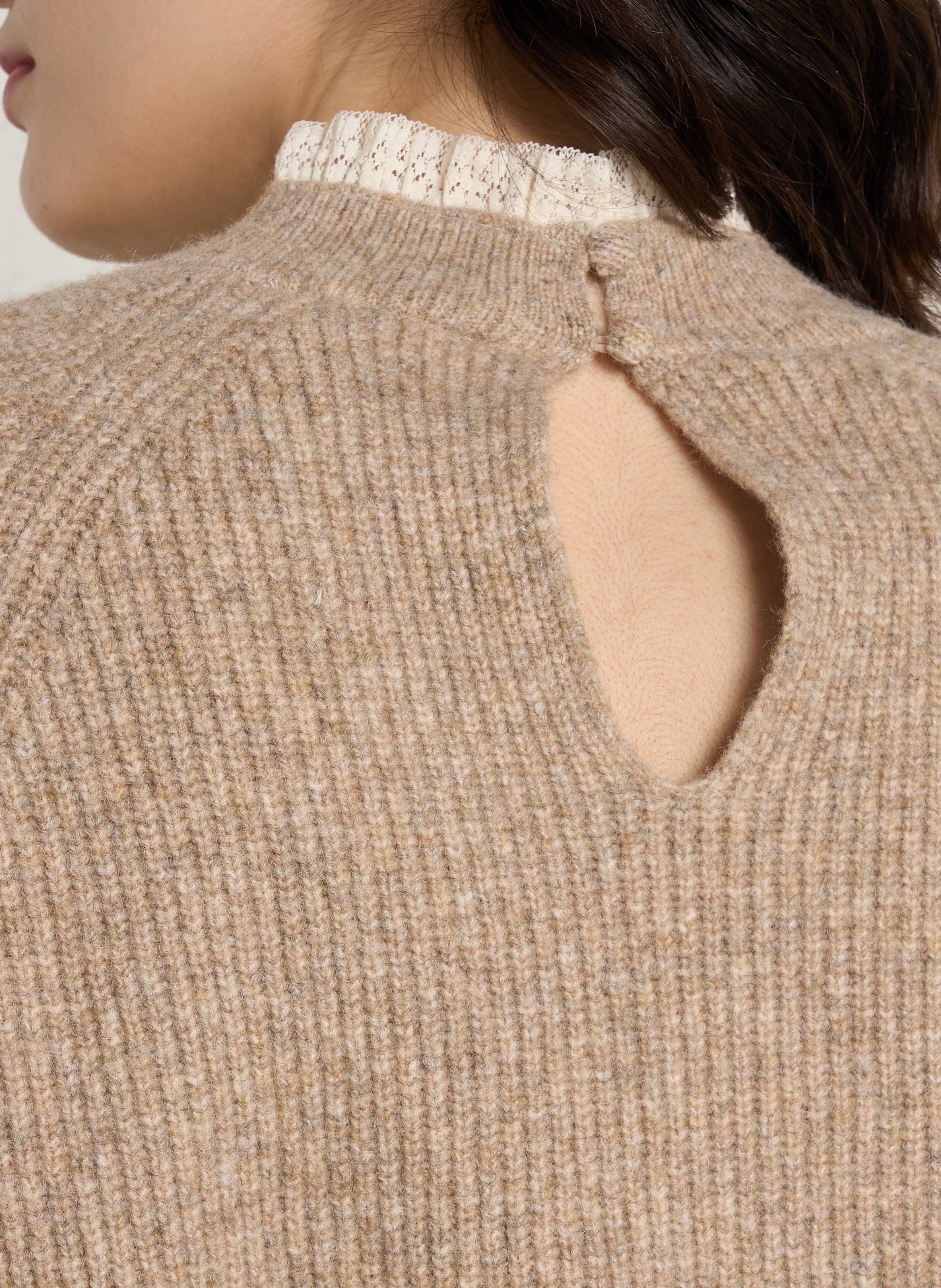 Pull col rond LA PETITE ETOILE Marron