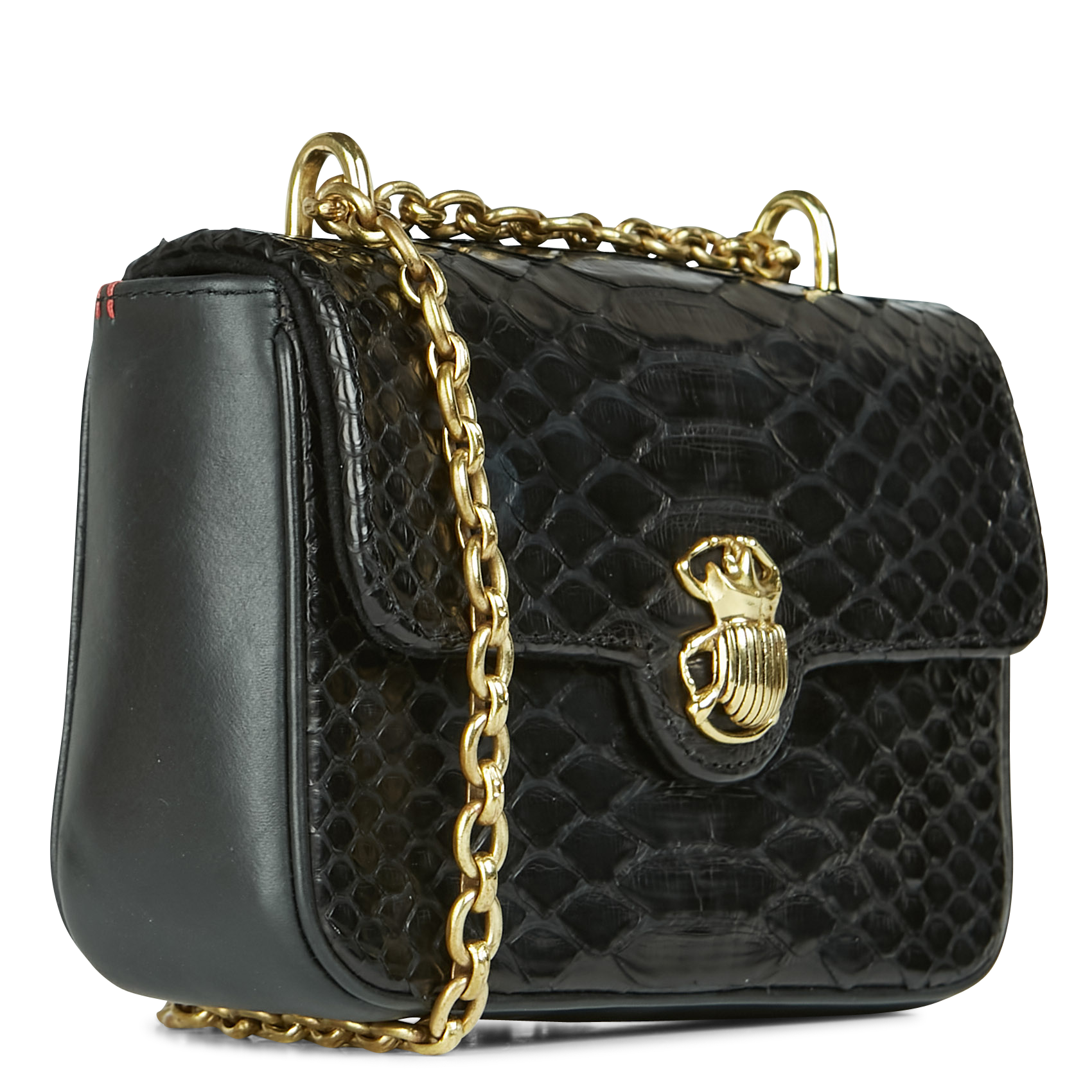 Snakeskin shoulder bag CLARIS VIROT Black