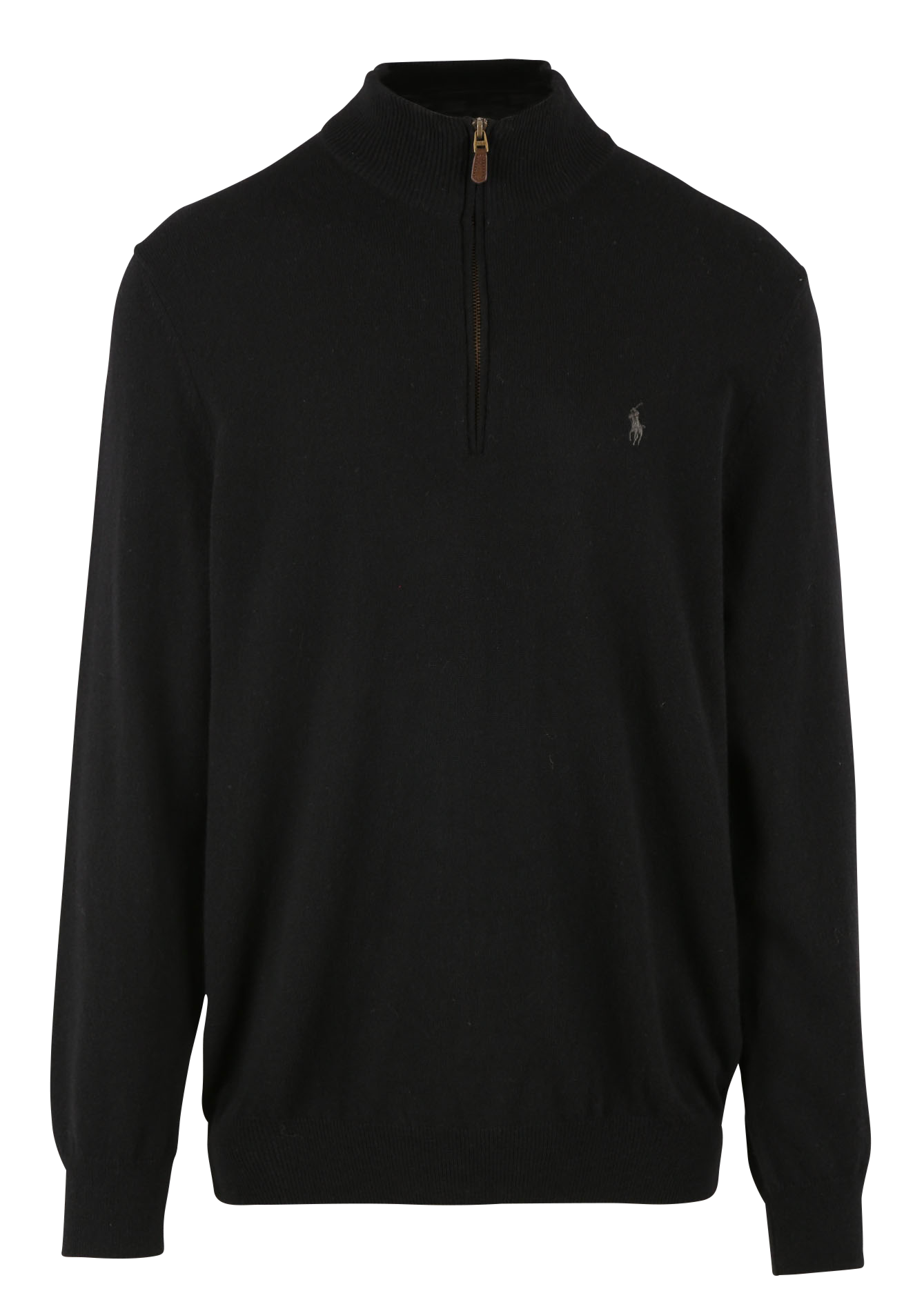 Regular-fit embroidered merino wool high-neck jumper POLO RALPH LAUREN Black