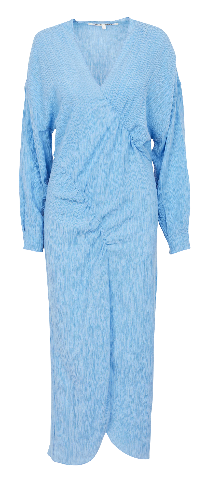 Robe col V droite plissée SECOND FEMALE Bleu