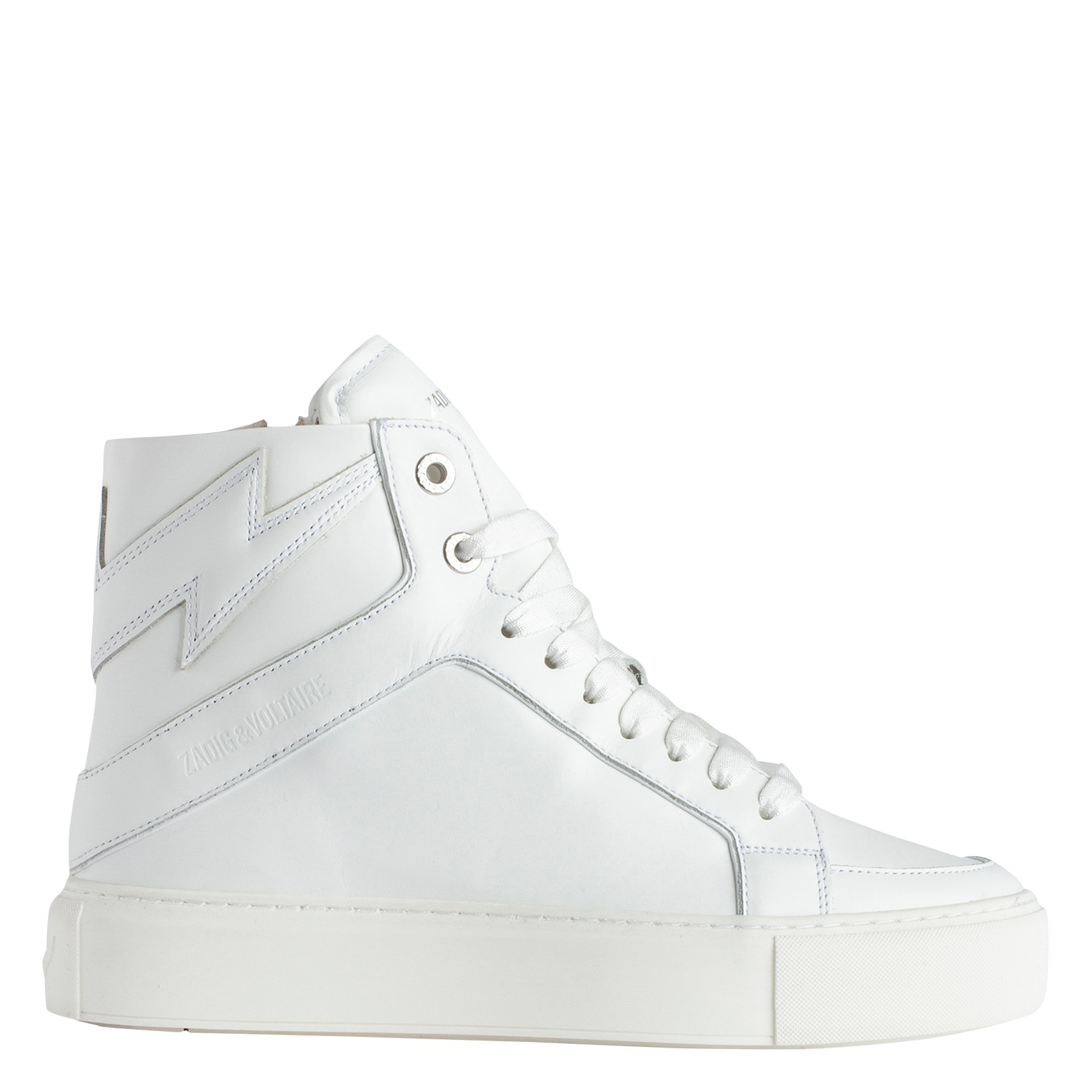 High-top leather trainers ZADIG&VOLTAIRE White