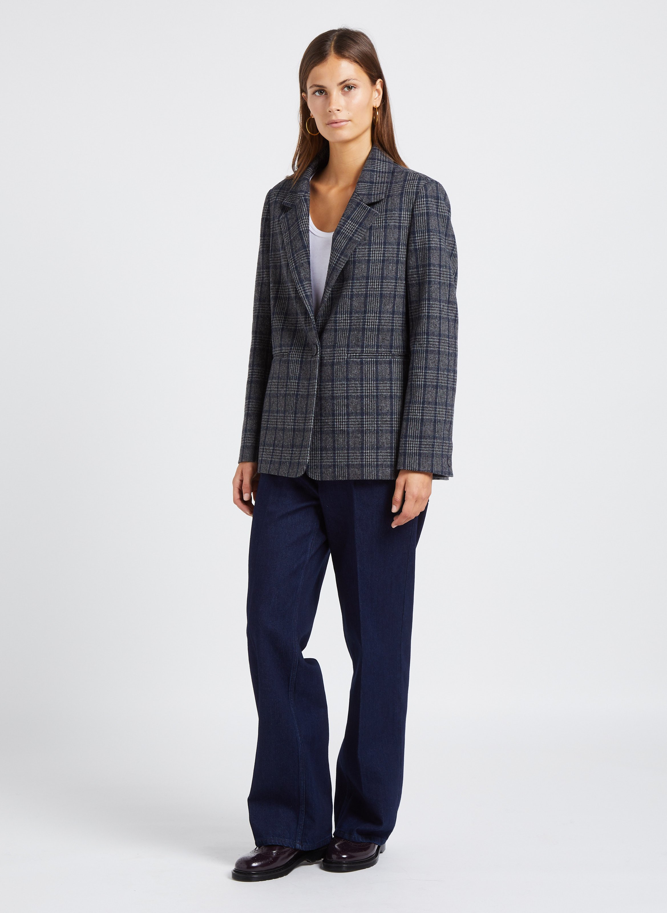 Blazer col tailleur   SWILDENS Bleu