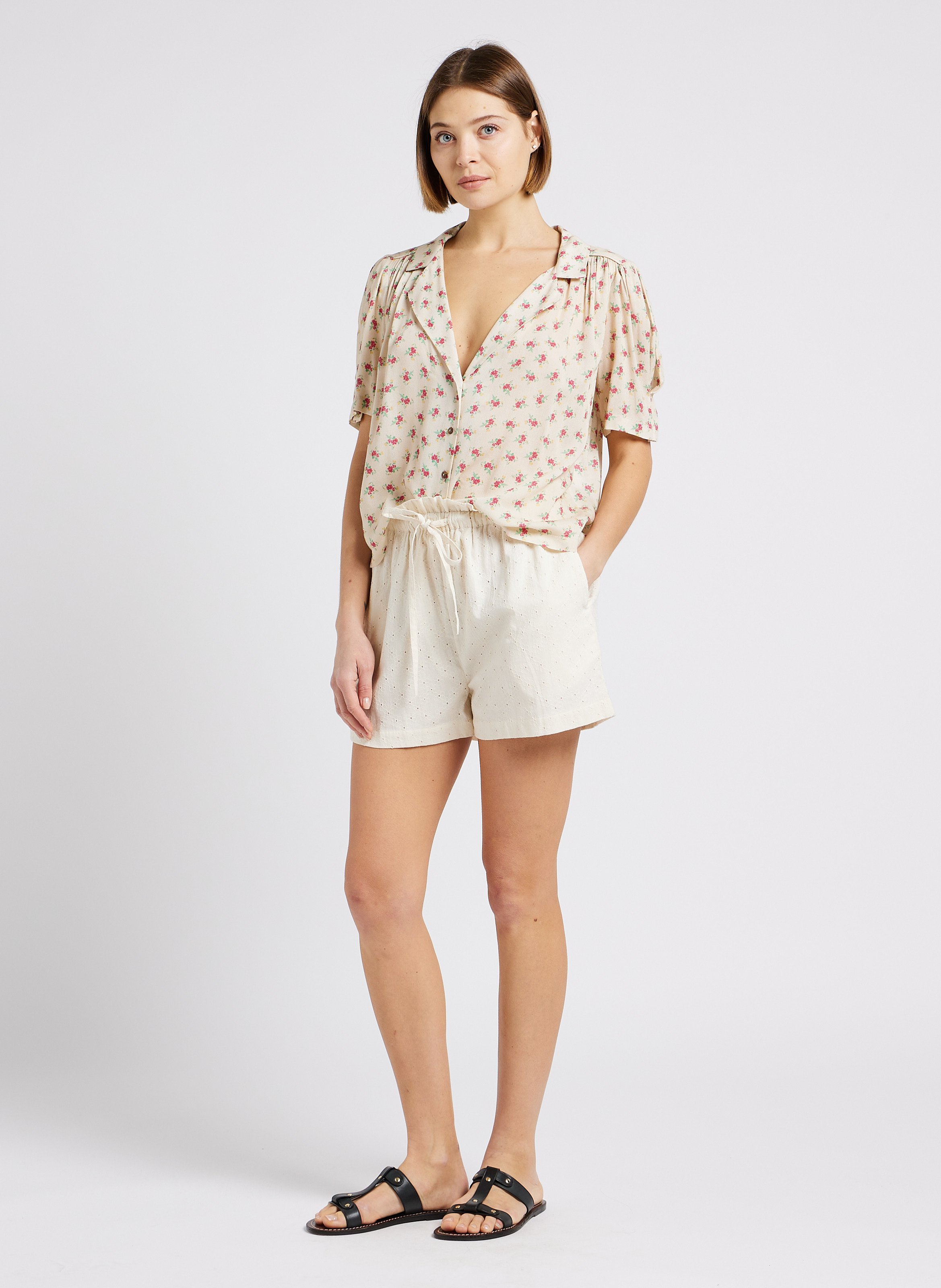 Short droit en coton EMILE ET IDA Blanc