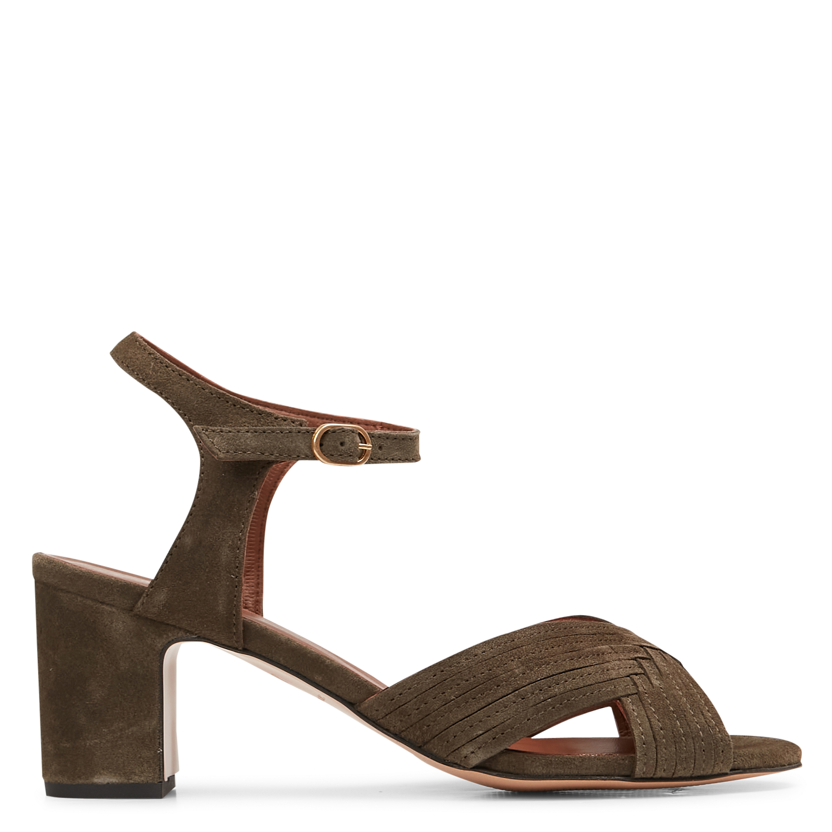 Leren sandalen met hak ANONYMOUS COPENHAGEN Groen