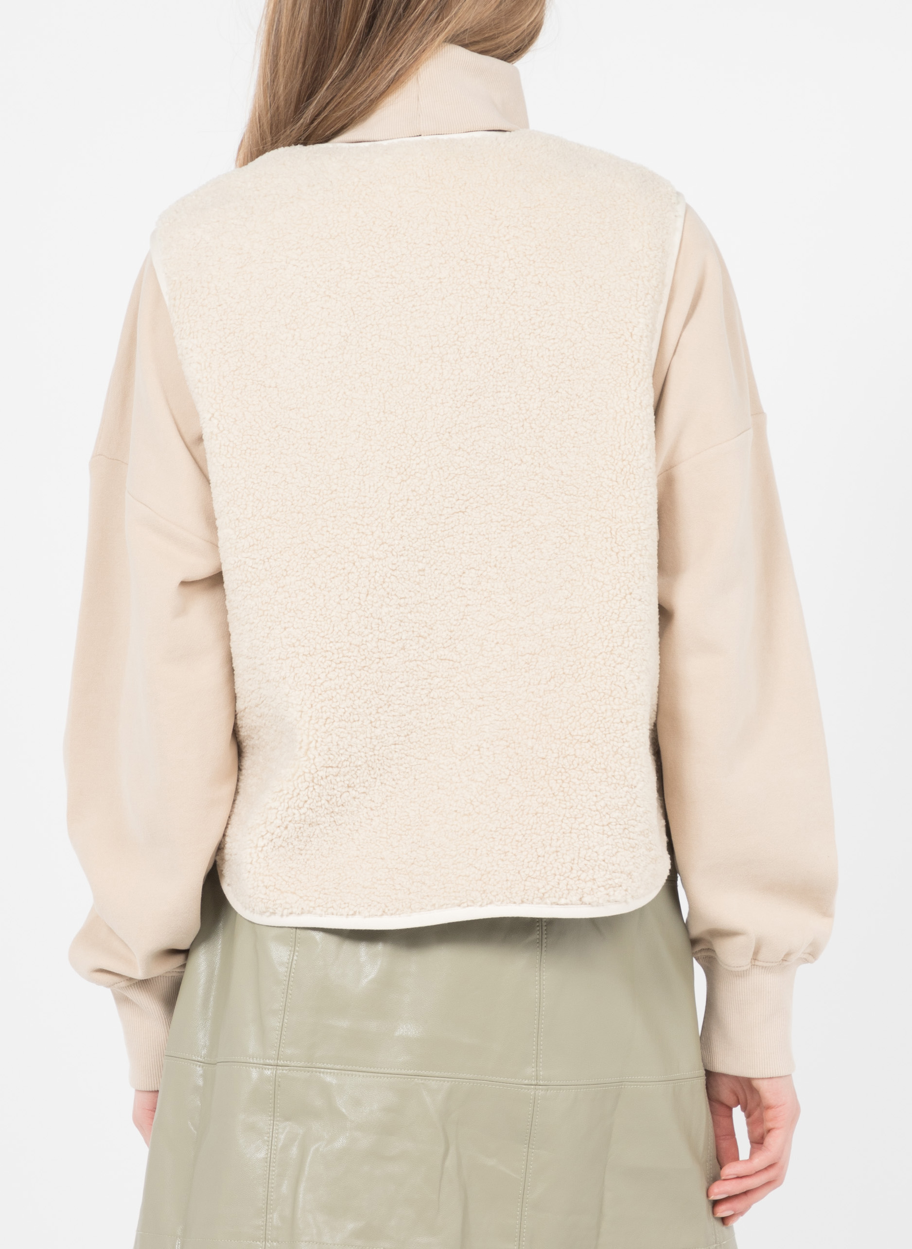 Strickweste in Schaffell-Optik SOEUR Beige