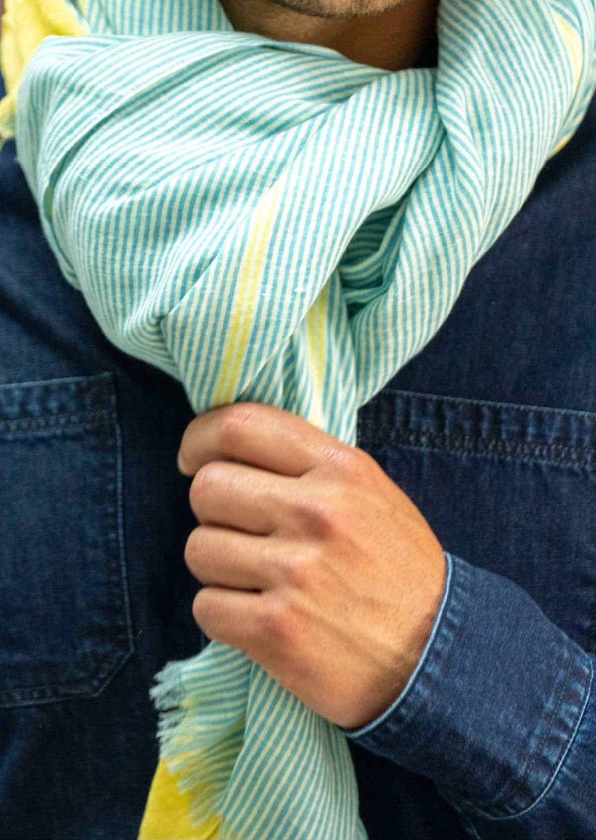 Organic cotton scarf BILLYBELT Blue