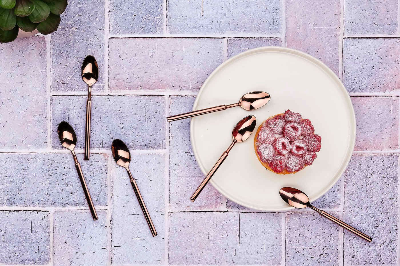 Set of 6 small spoons BJORN Red