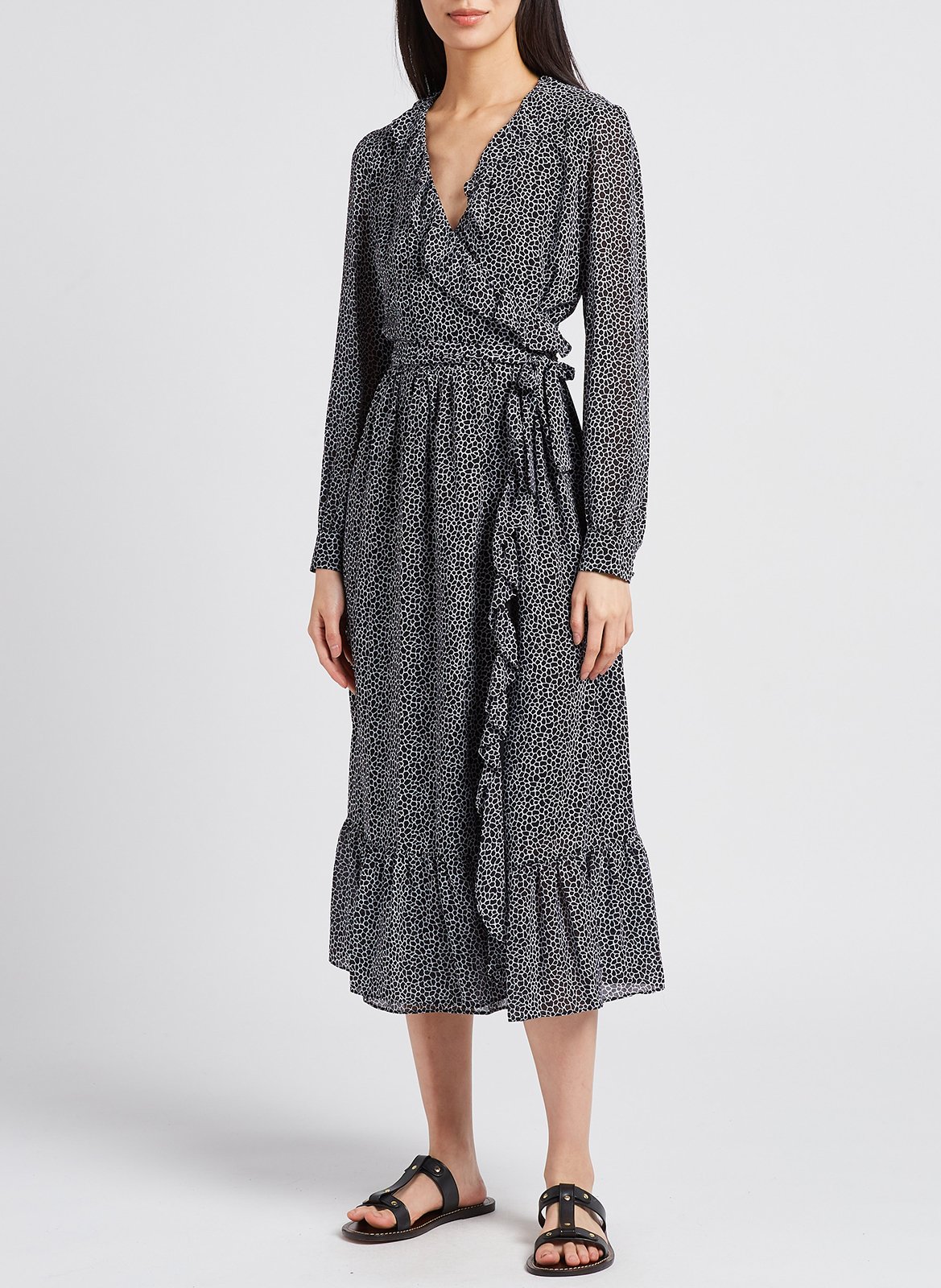 Robe longue imprimée MICHAEL KORS Noir