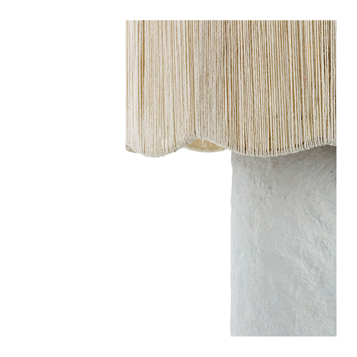 Leo paper mache lamp - jute lampshade - ø 32.5 x 46 cm BLANC D'IVOIRE White