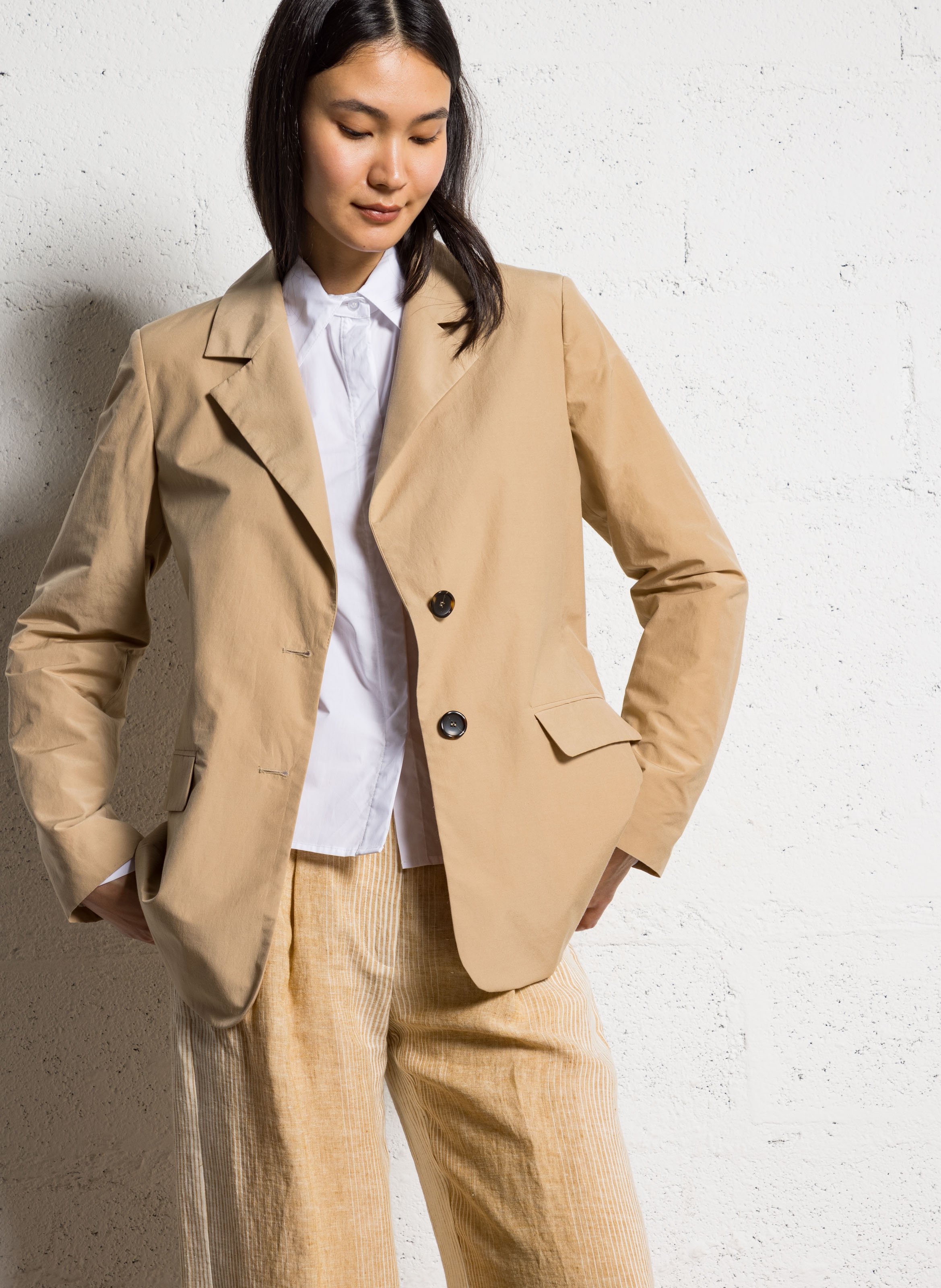 Cotton suit jacket ATTIC AND BARN Beige