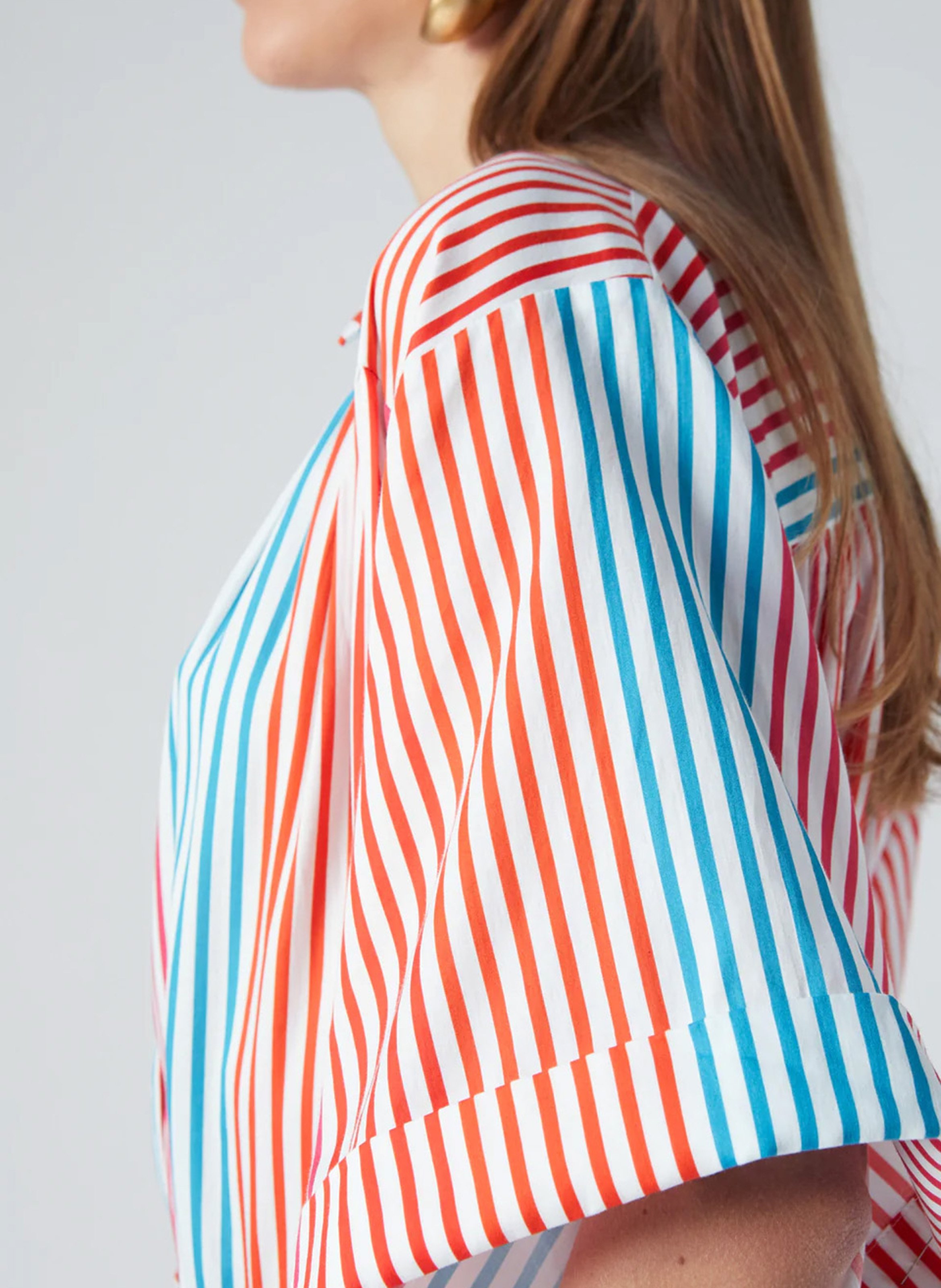 Long cotton dress with classic collar THE LABEL EDITION Multicolored