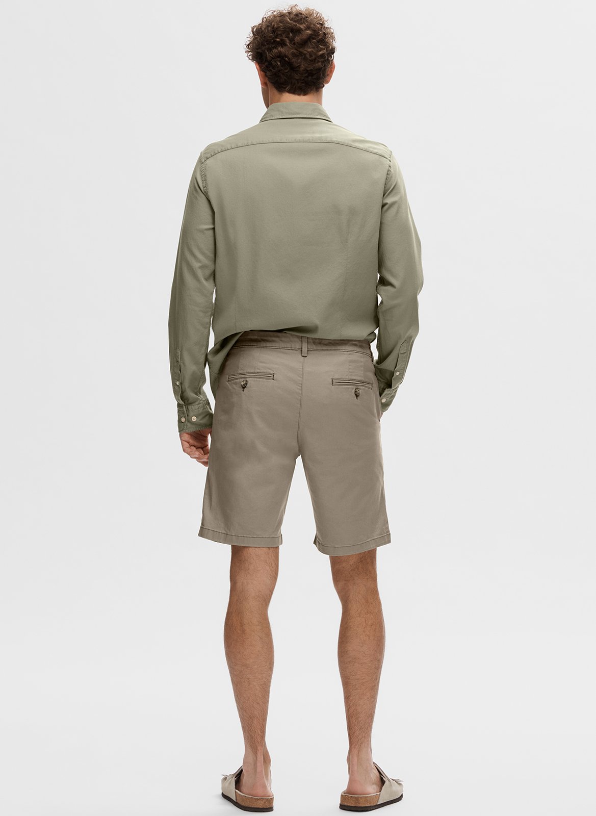 Short chino en coton bio mélangé Gris