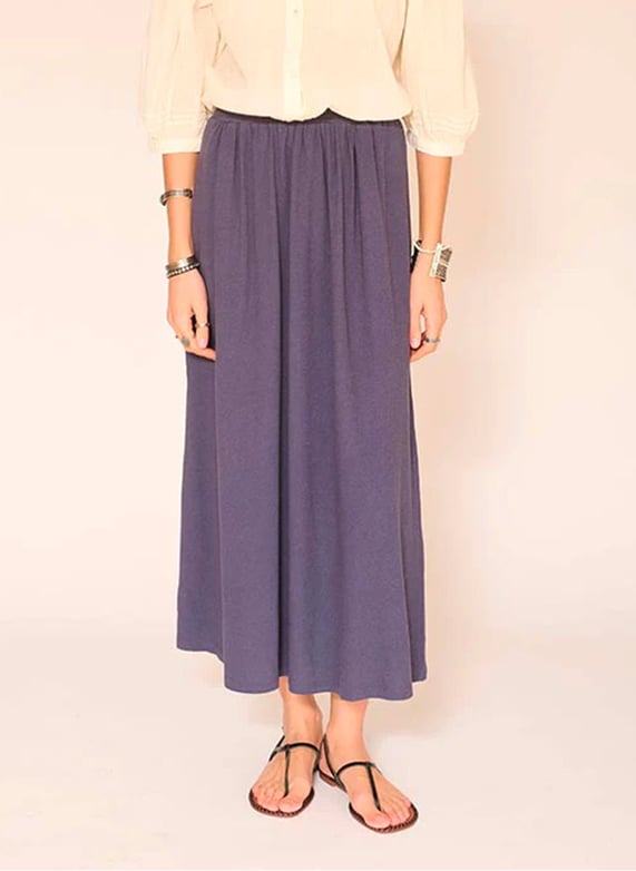 Jupe Midi Jupe Place Des Tendances Jupe Midi En Coton Mélangé