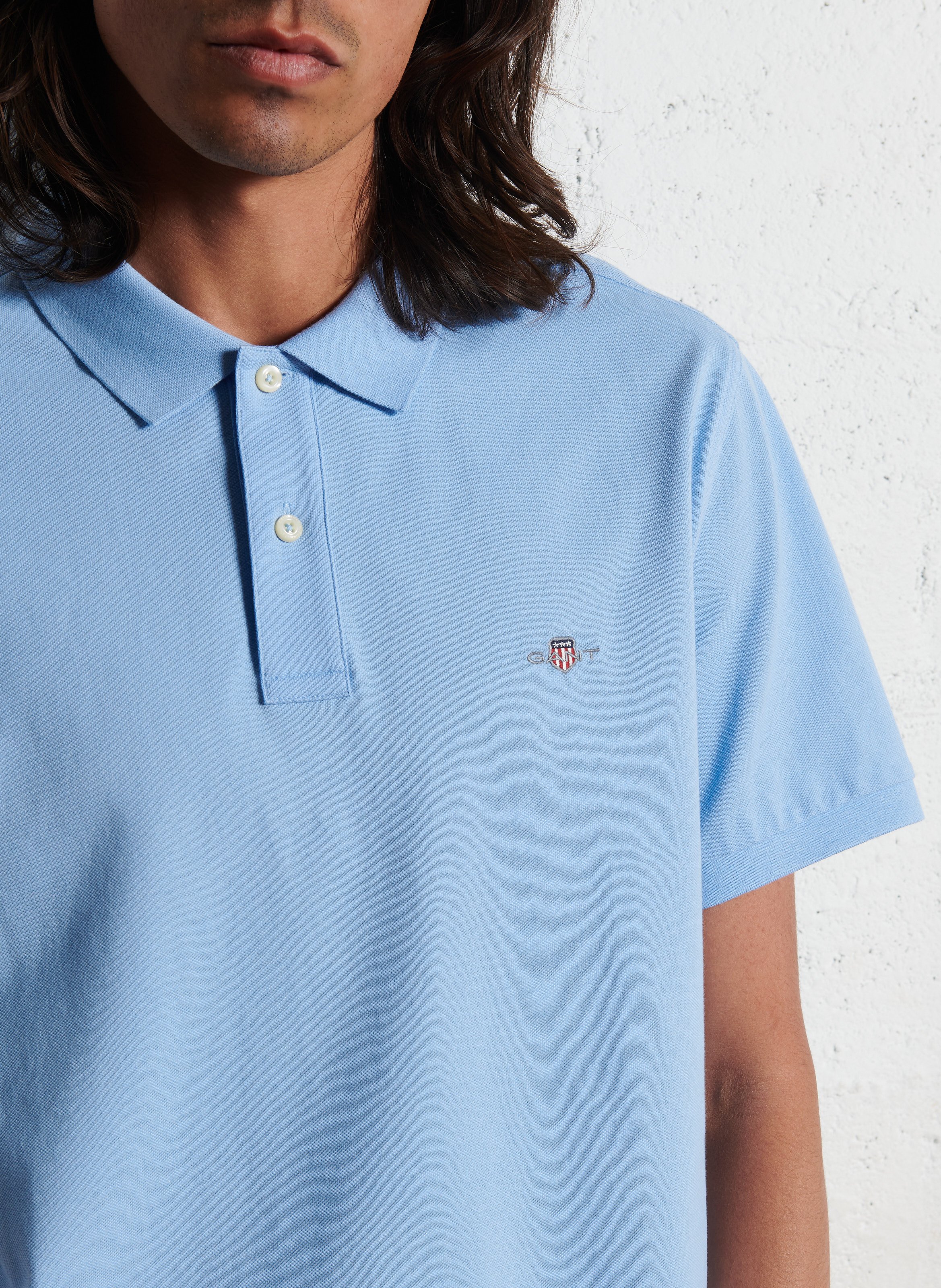 Polo col classique droit en coton  GANT Bleu