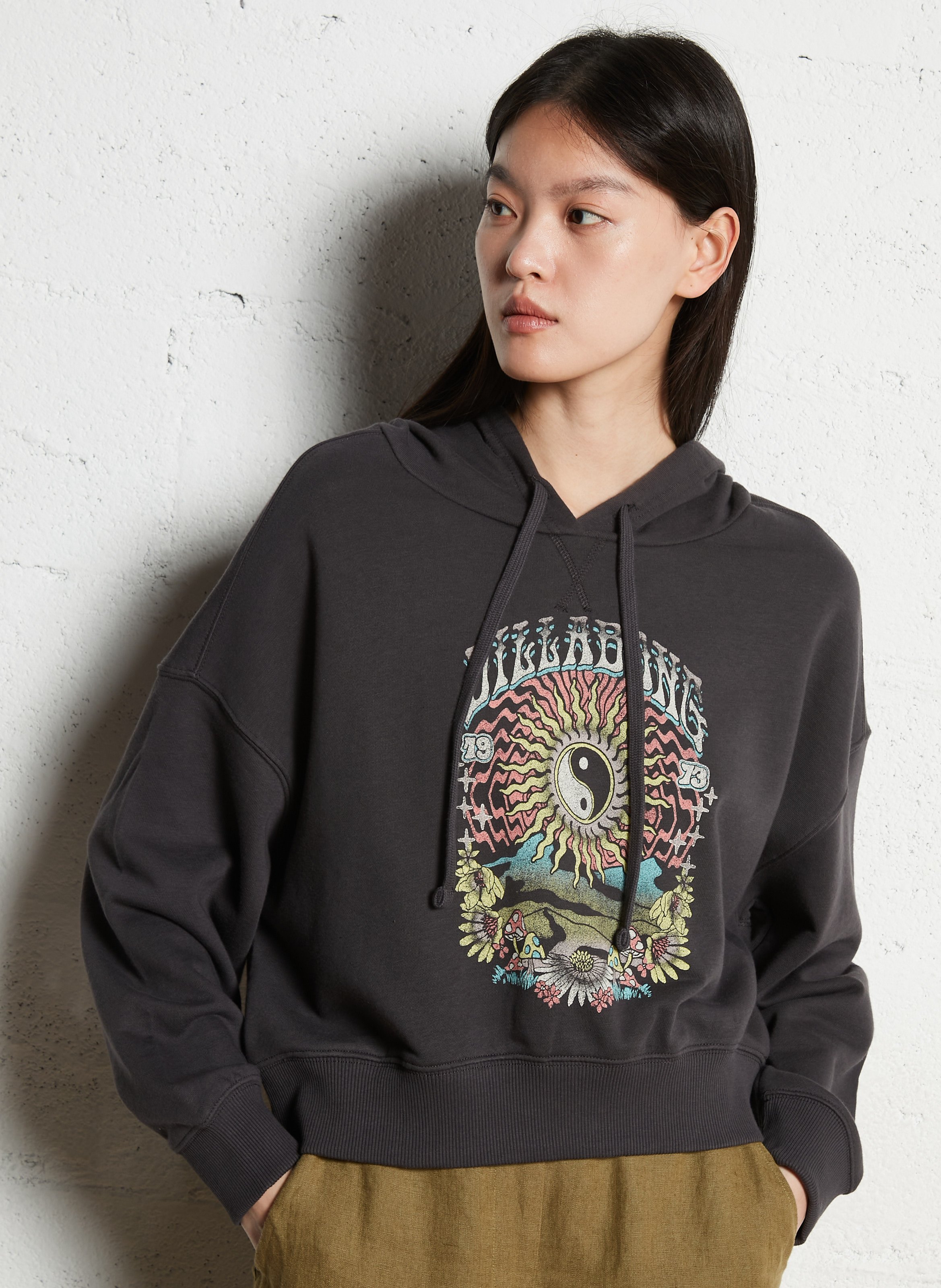 Sweat à capuche en coton mélangé All time fleece Noir Billabong