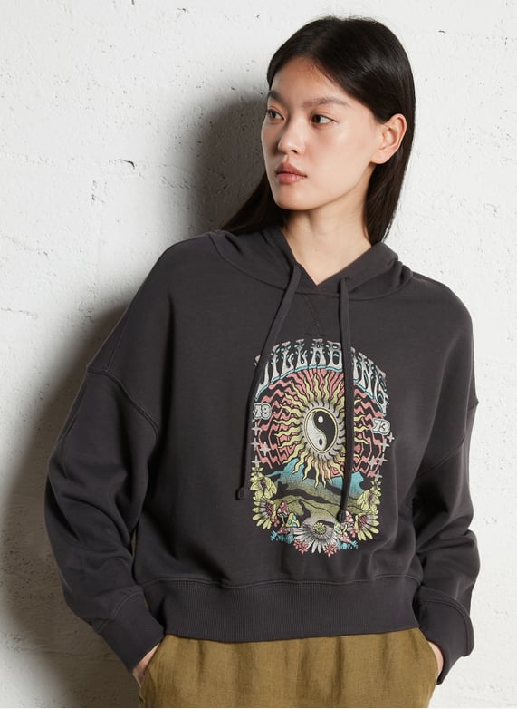 Sweat à capuche en coton mélangé All time fleece Noir Billabong