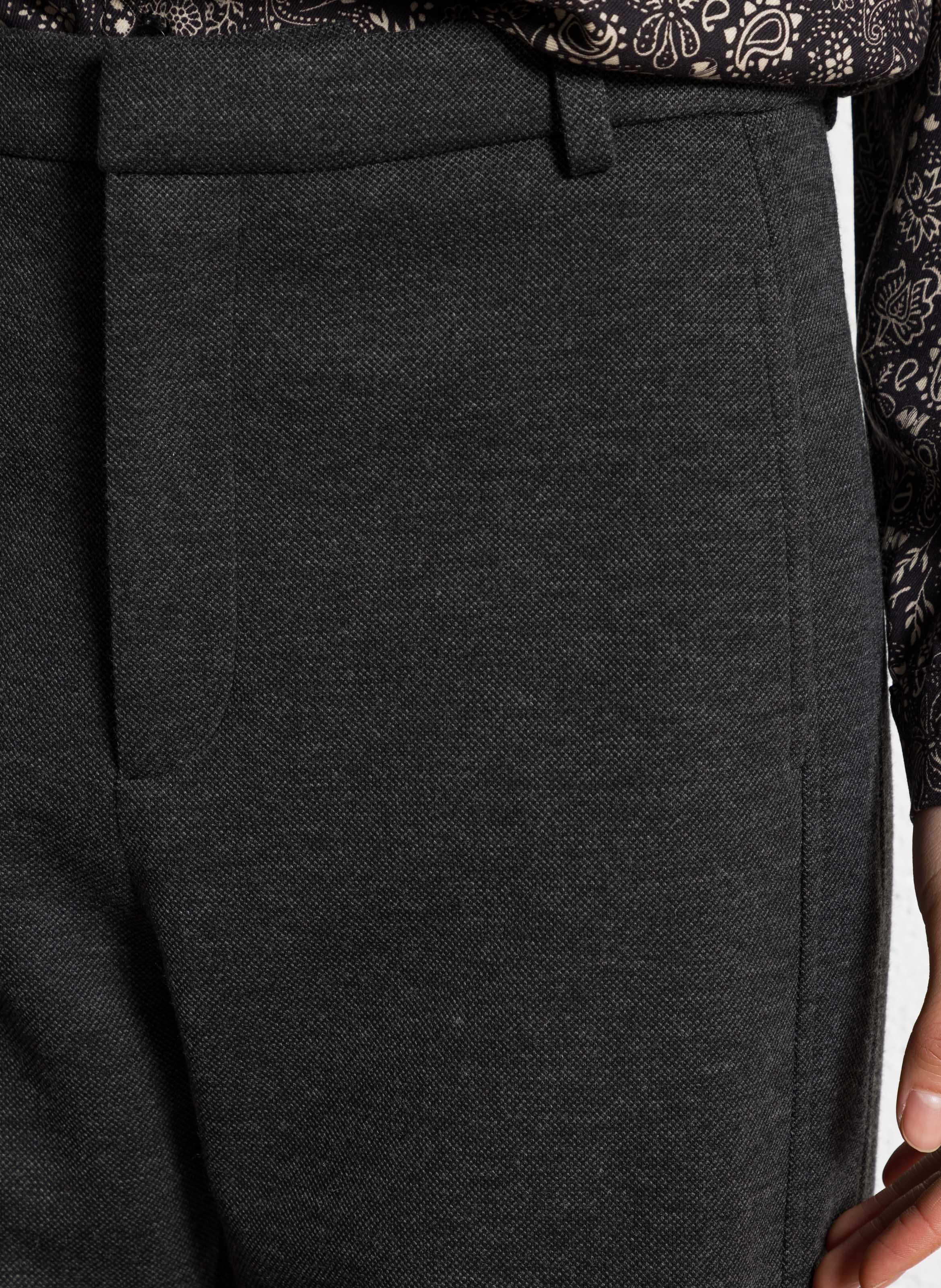 Pantalon de tailleur maille chinée I CODE Gris