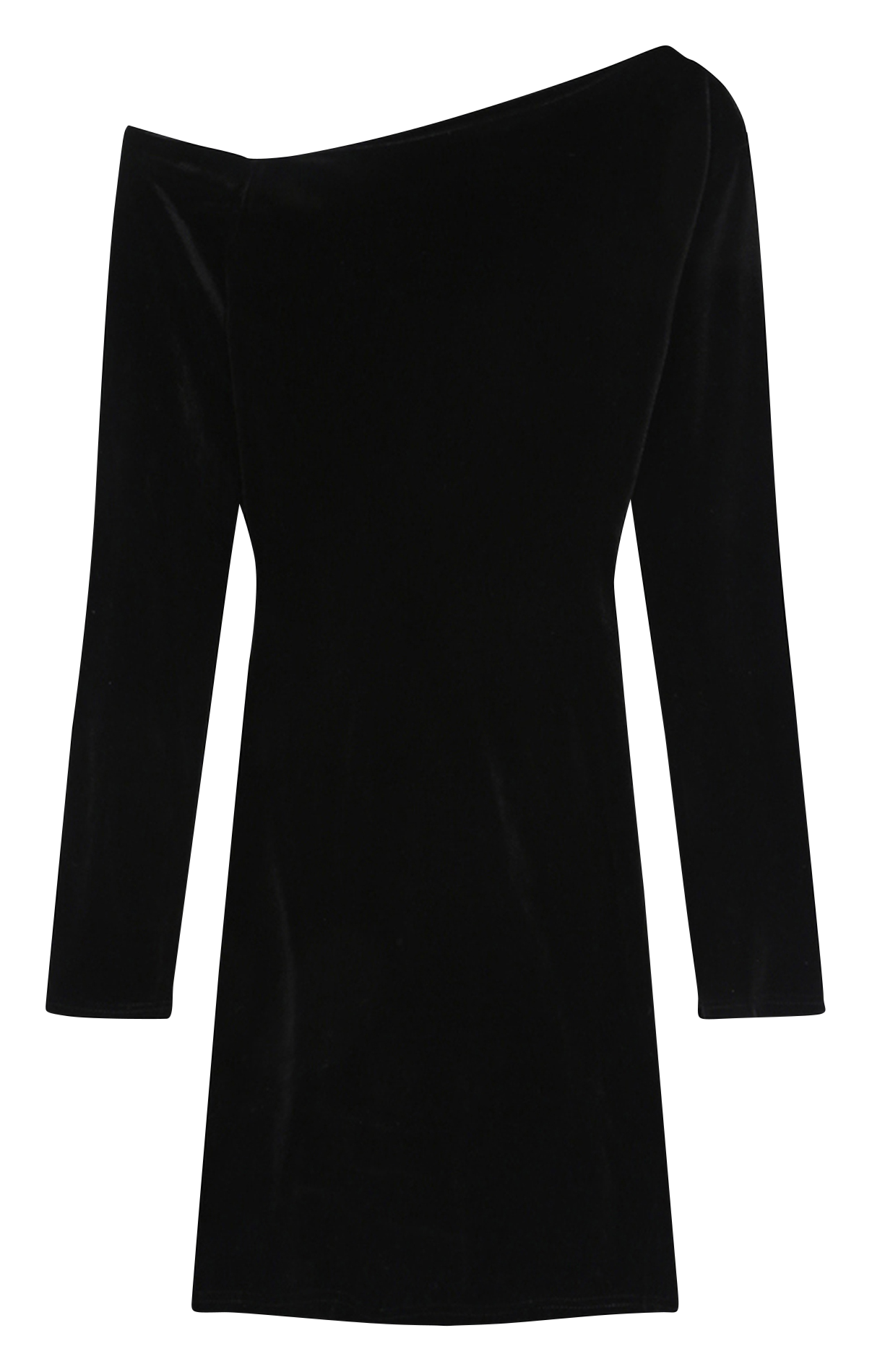 Velvet dress with asymmetrical neckline GRACE ET MILA Black