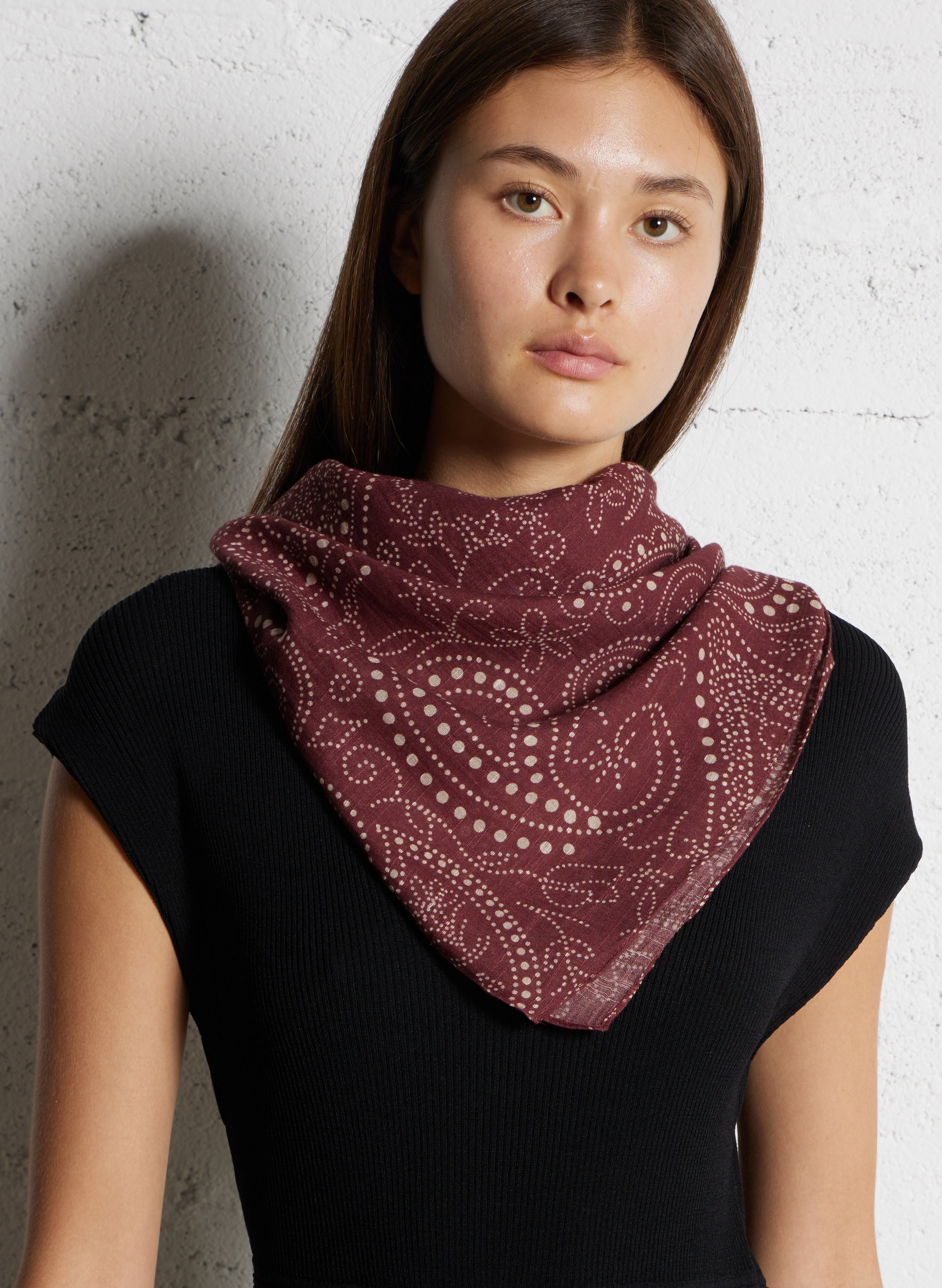 Foulard met print |katoenblend BA&SH Paars