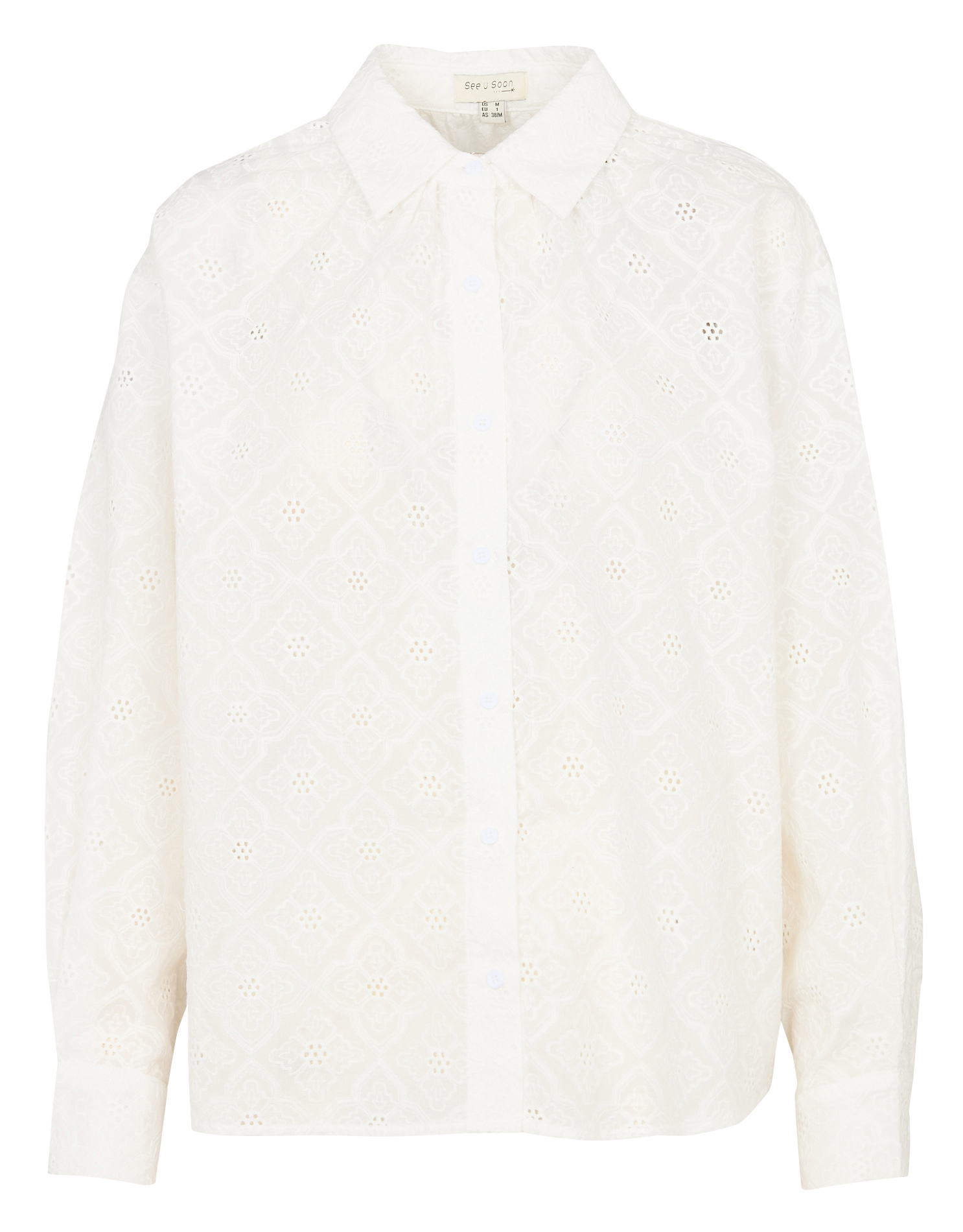 Chemise oversize col classique en coton SEE U SOON Blanc