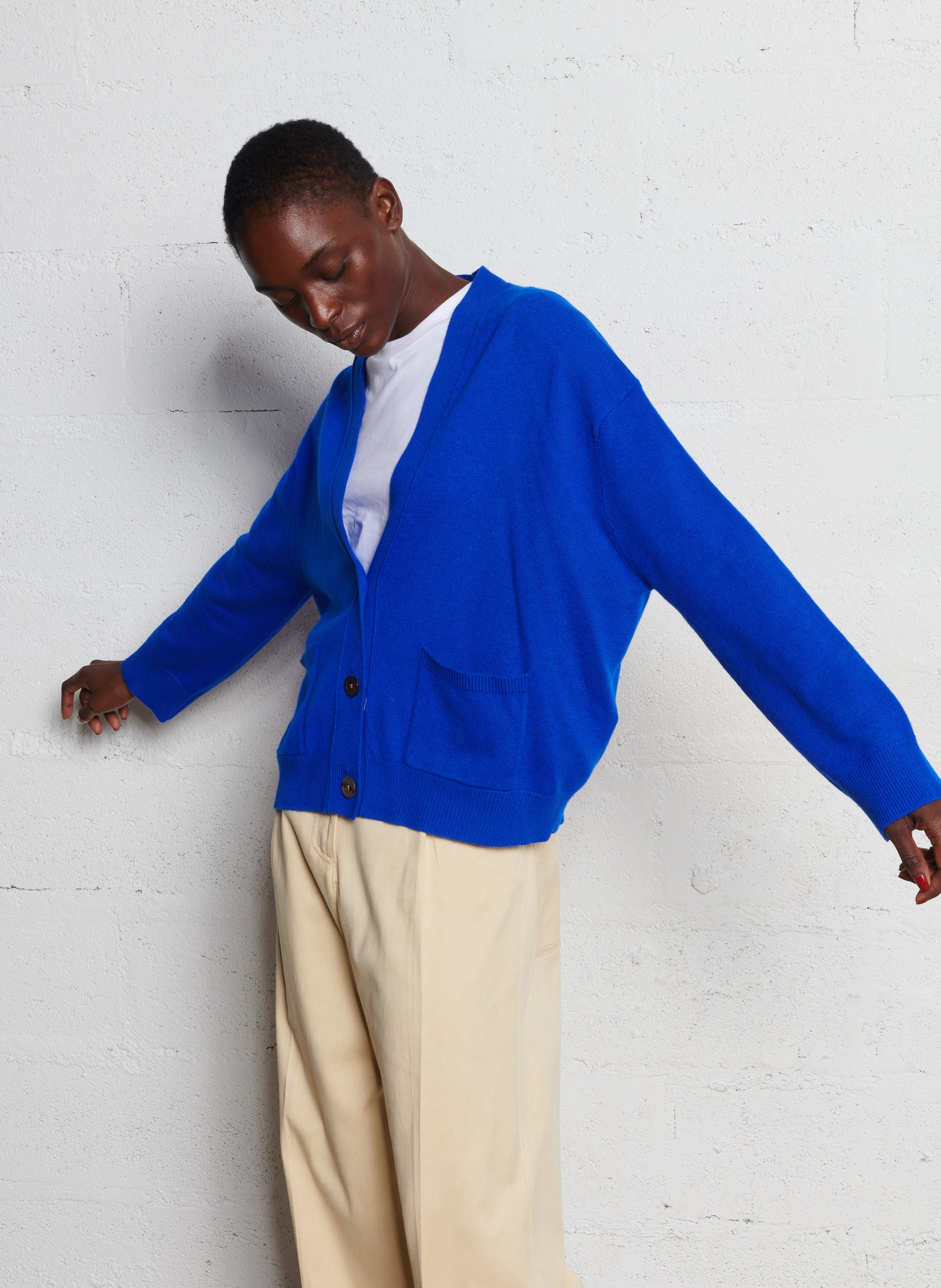 Halflang vest van wolmix Romane BELLEROSE Blauw