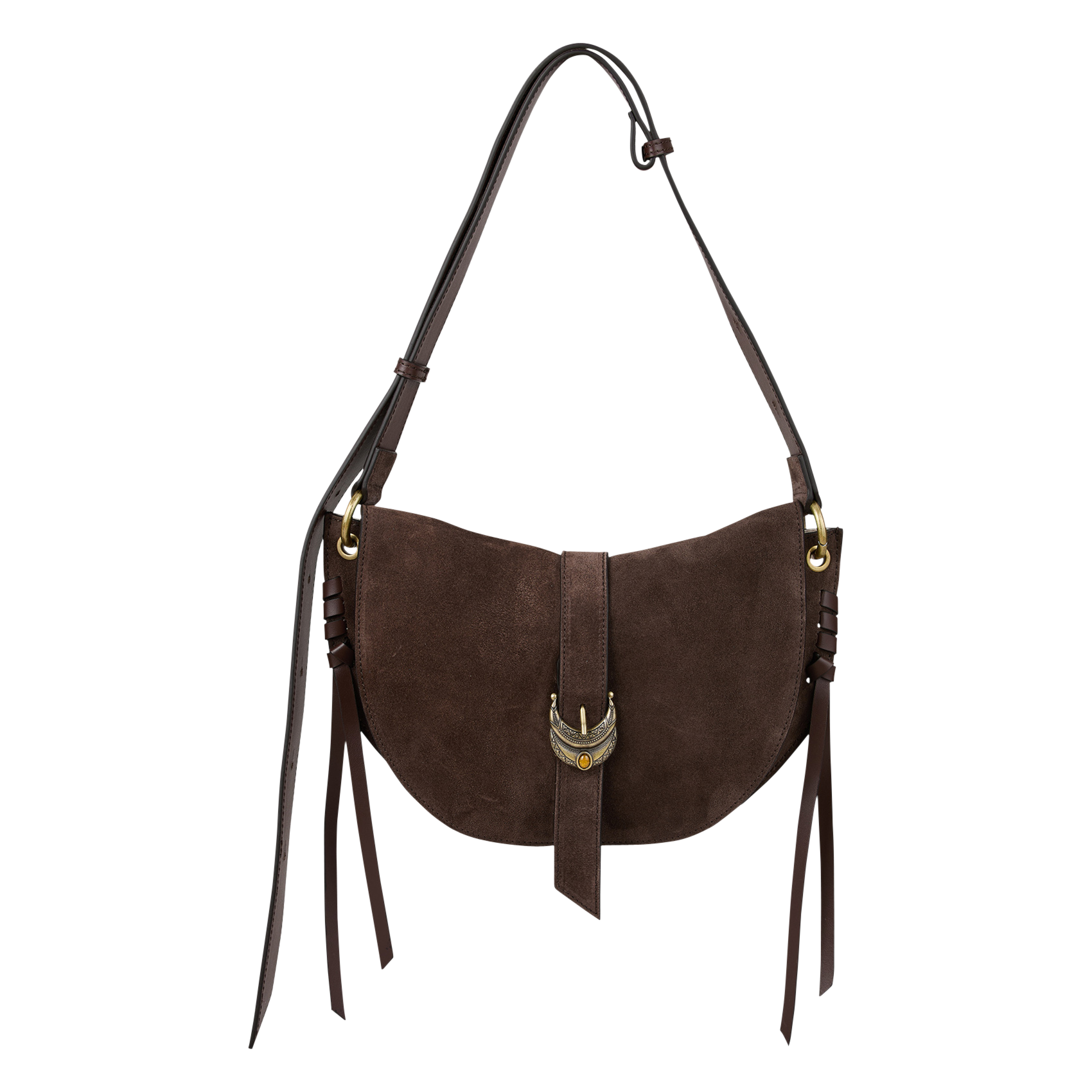 Sac bandoulière demi-lune en cuir BA&SH