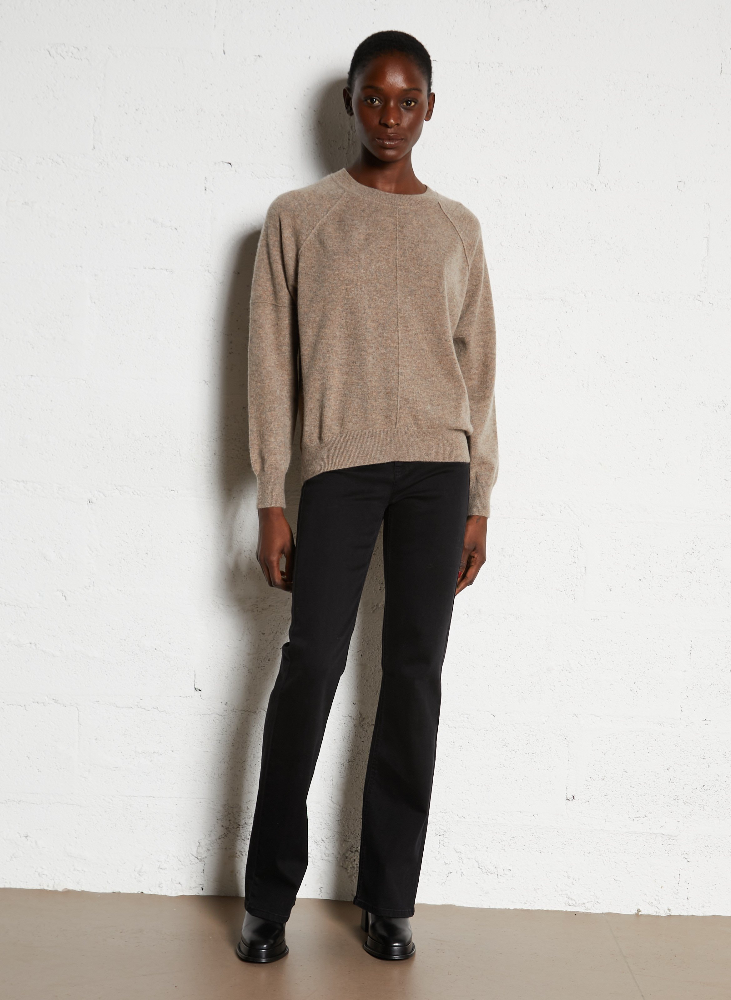 Belted cashmere sweater MAISON 123 Beige