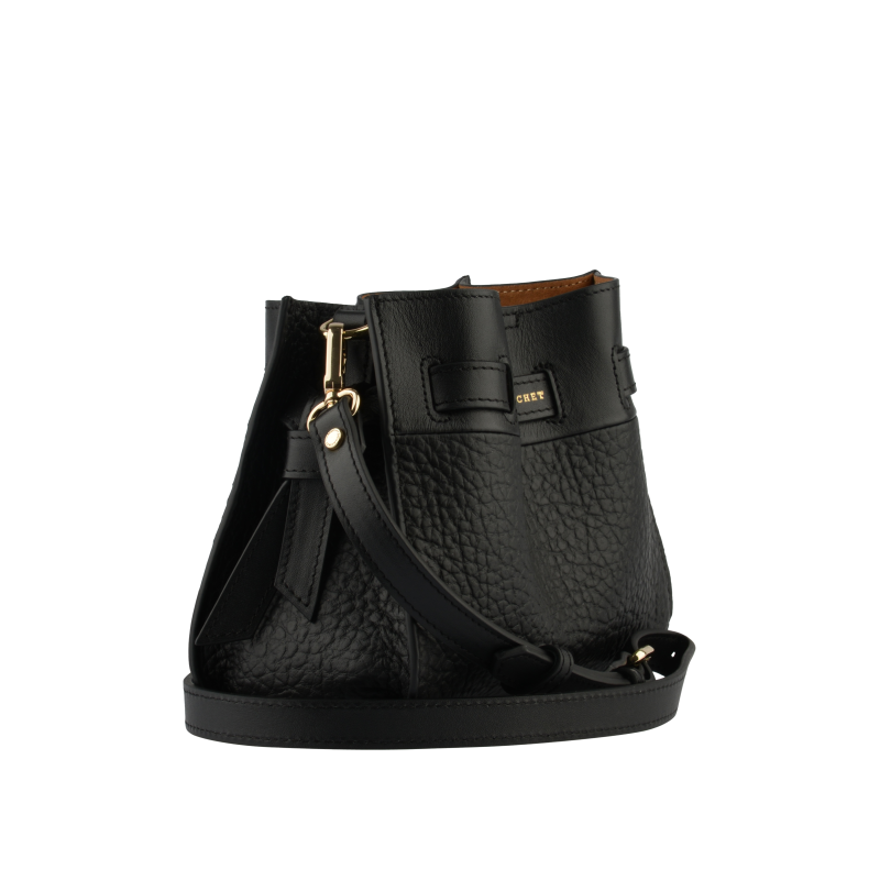 Shoulder bag - cowhide leather POURCHET Black