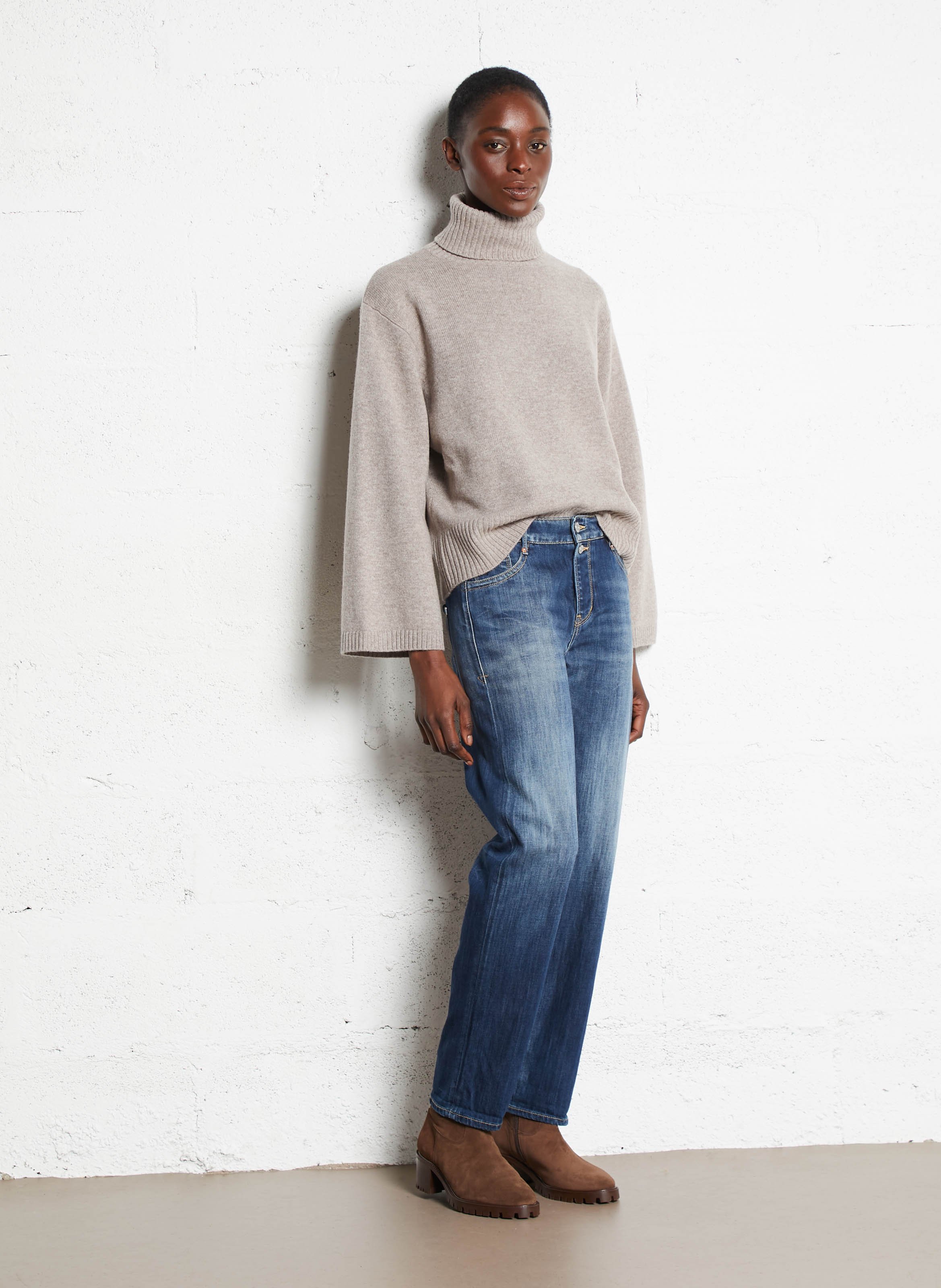 Jean droit en coton mélangé LE TEMPS DES CERISES Bleu