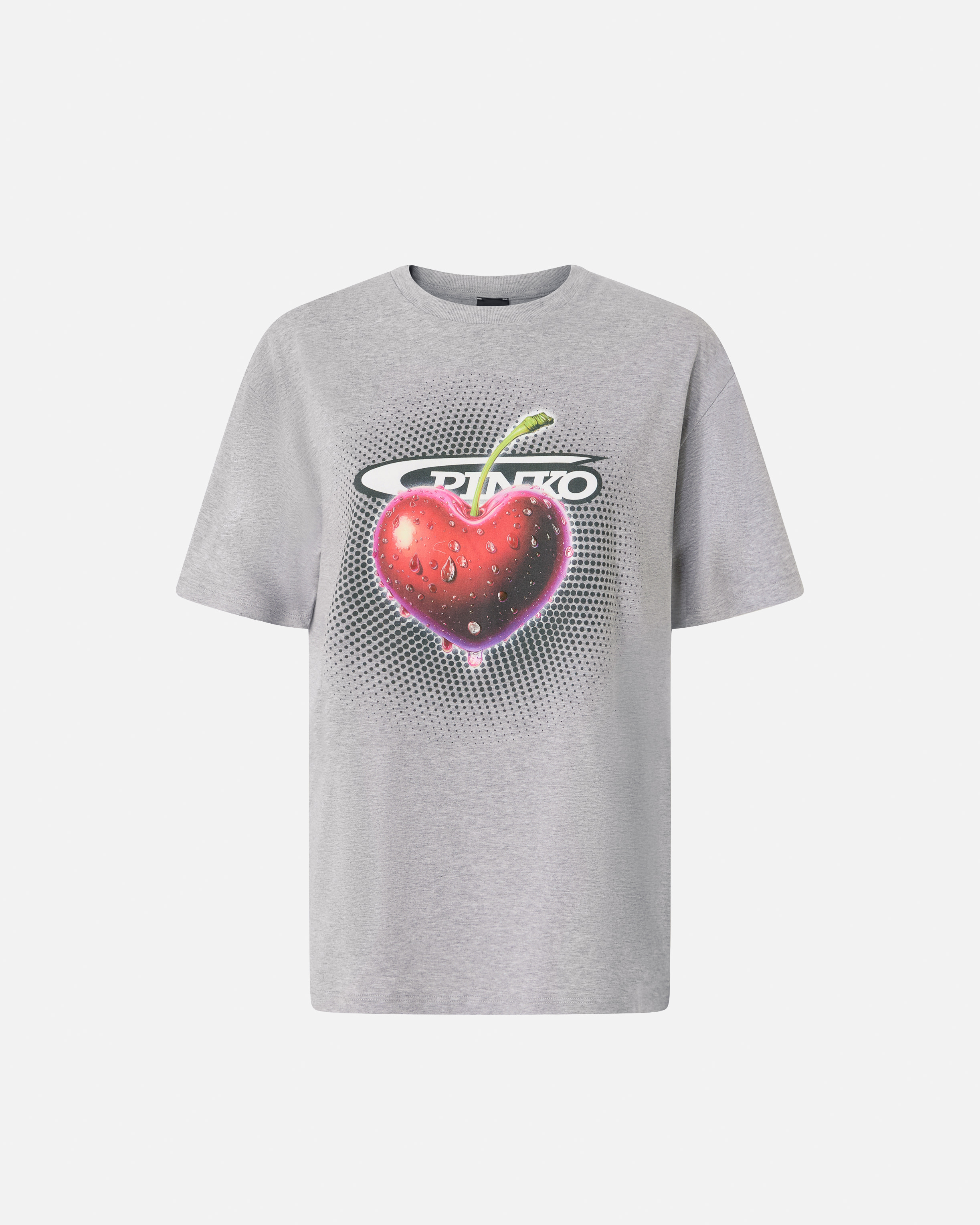 Printed mottled T-shirt PINKO Grey