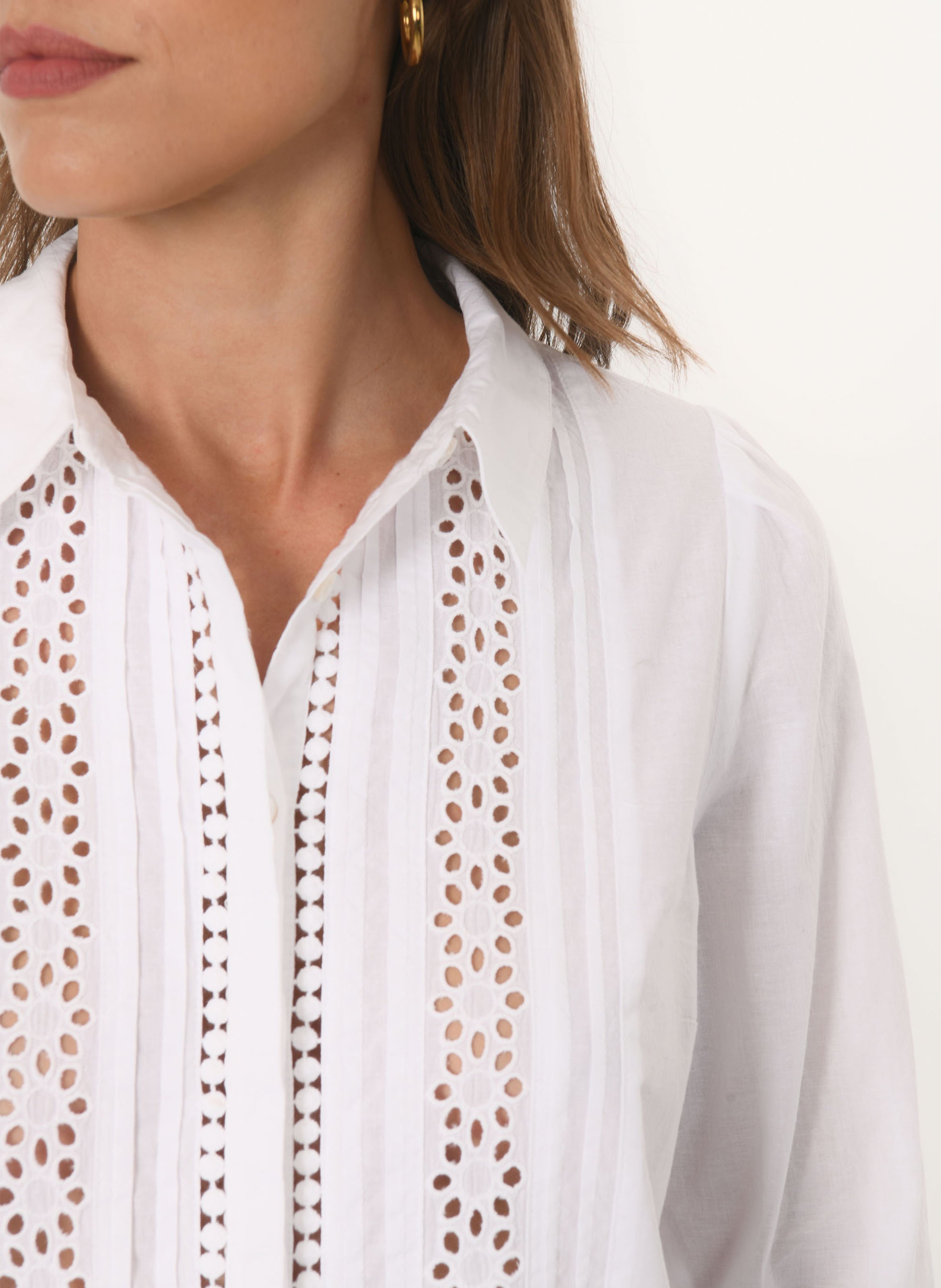 Chemise droite col classique en coton KOOKAI Blanc
