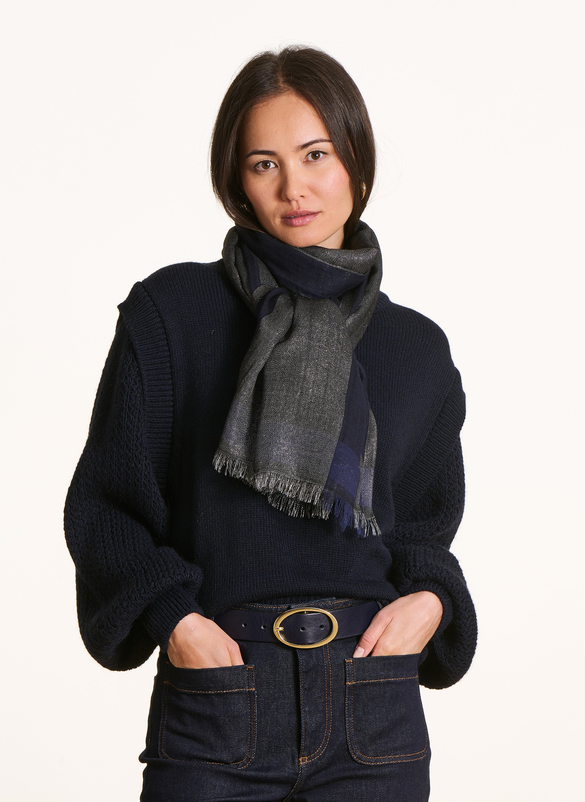 Foulard en laine mélangée LA FEE MARABOUTEE Noir