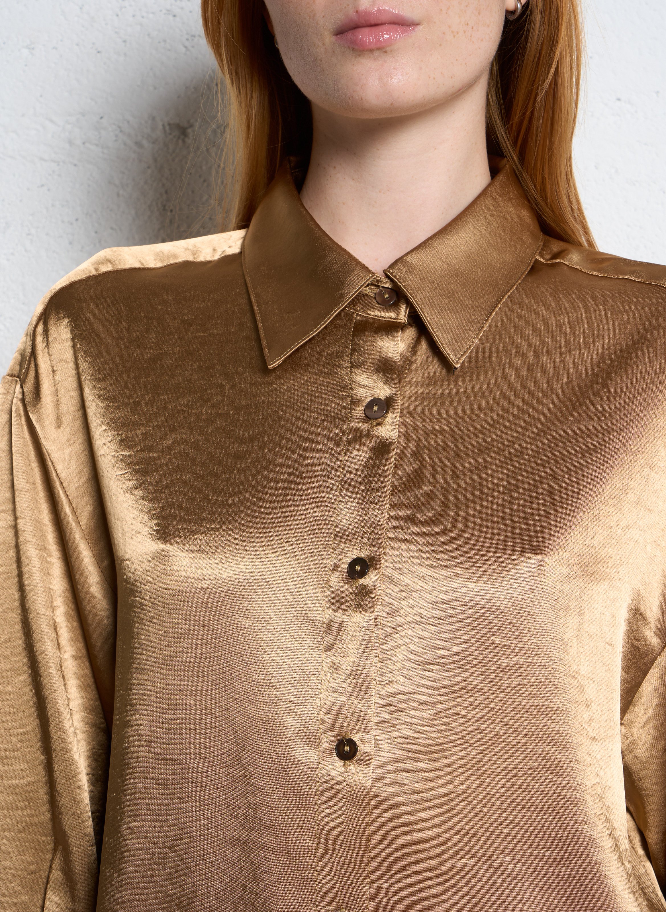 Bedruckte Bluse mit klassischem Kragen THE KORNER Golden
