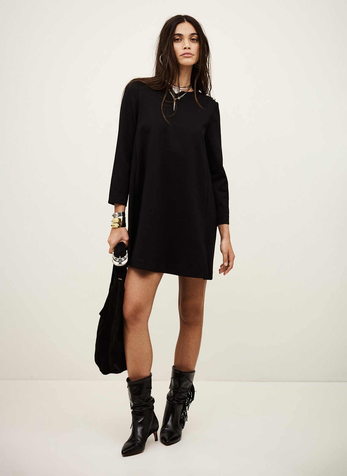 Robe courte col rond BA&SH Noir