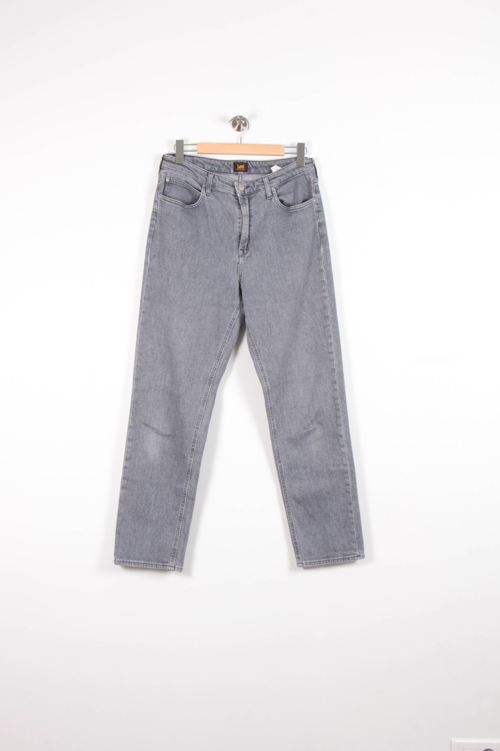 Cropped slim jeans with studs LEE - Seconde Main Grey